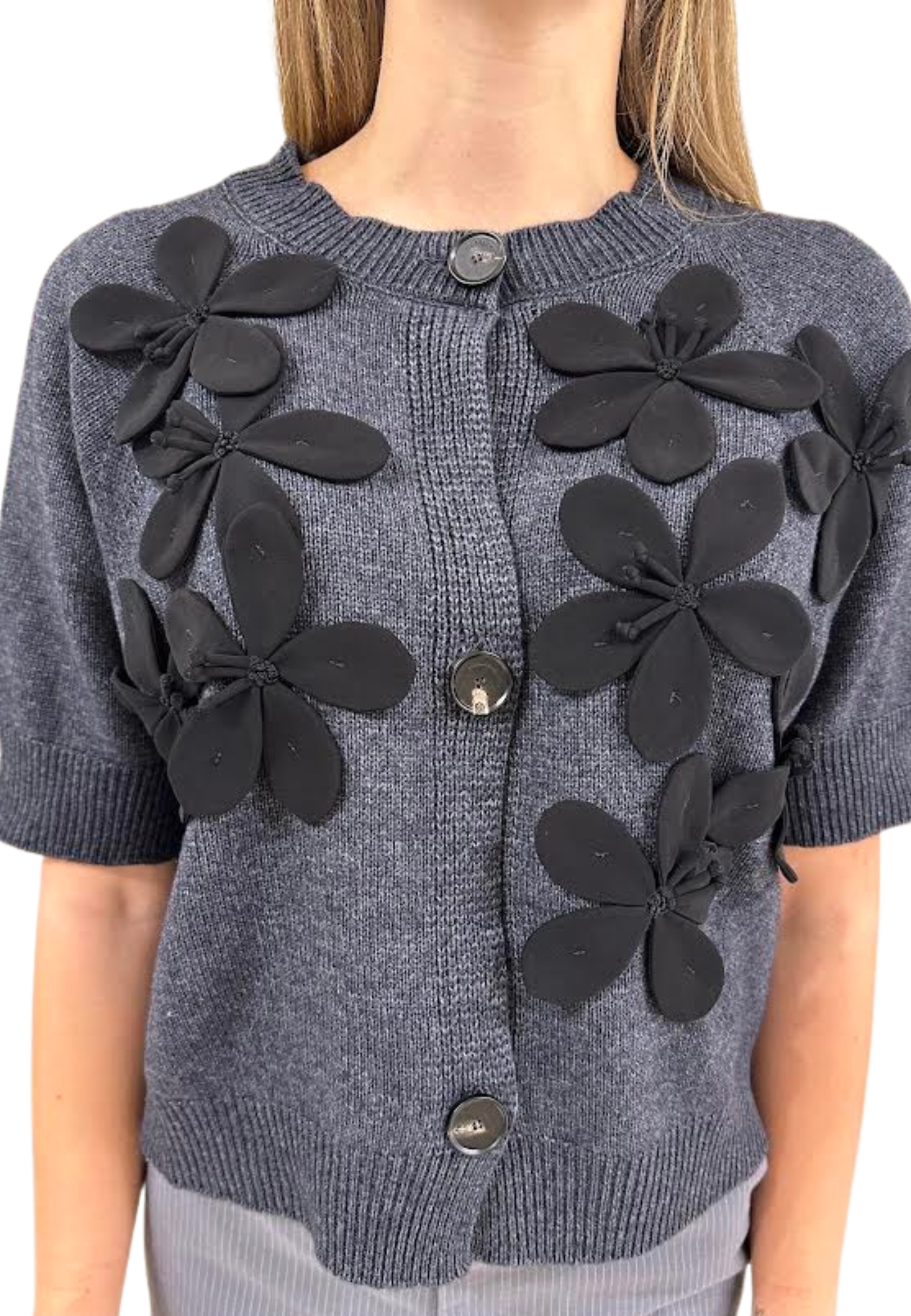 Womens Collar Liviana Conti black flowers