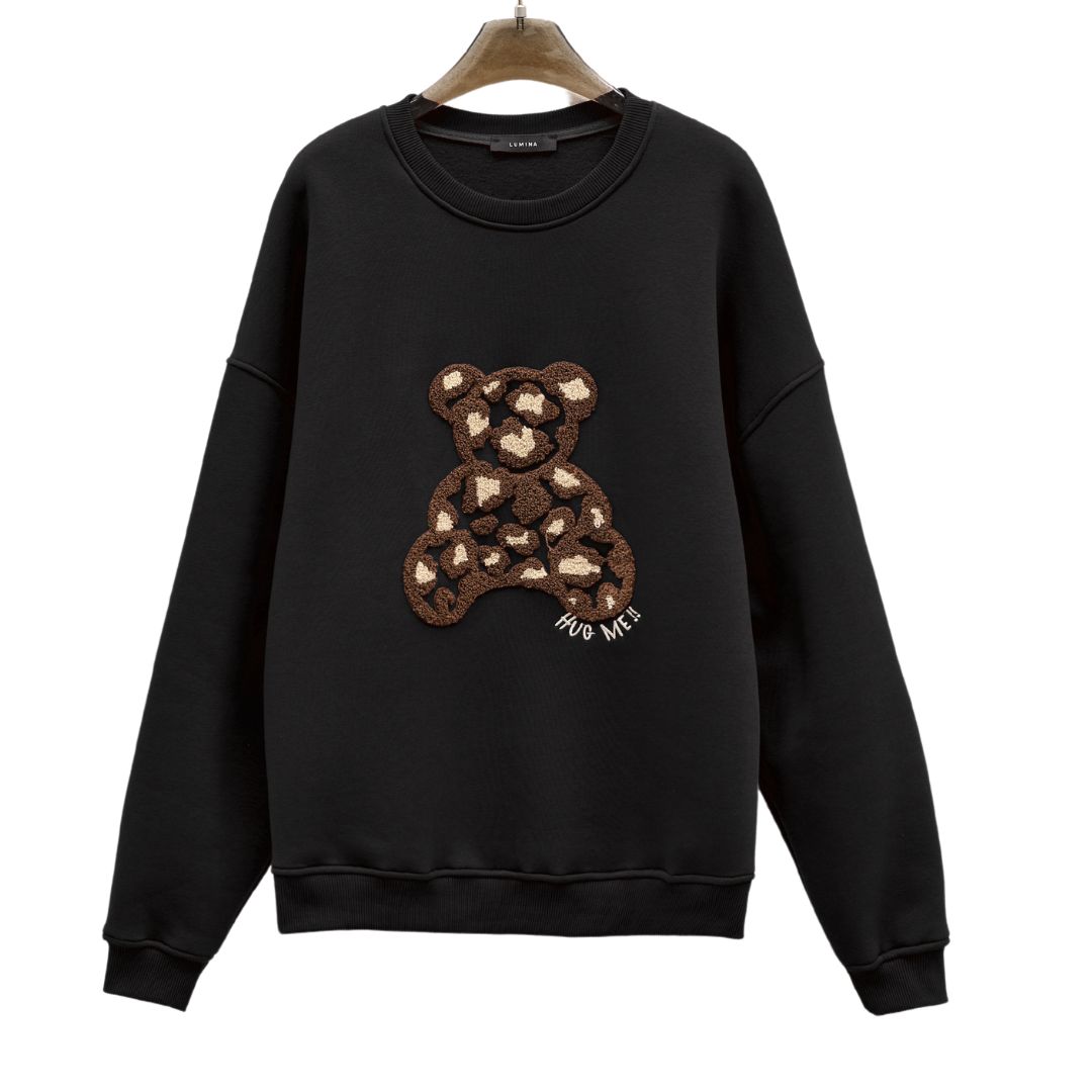 Women's Blackshirt Lumina with Teddy Bear and Hug Me Embroidery