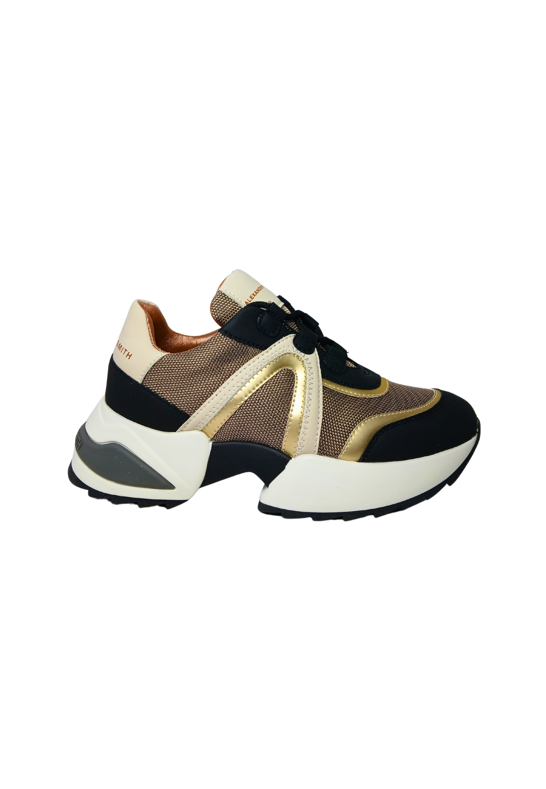 Alexander Smith Women's Shoes  Marble Woman-black Gold Sneakers In Multi