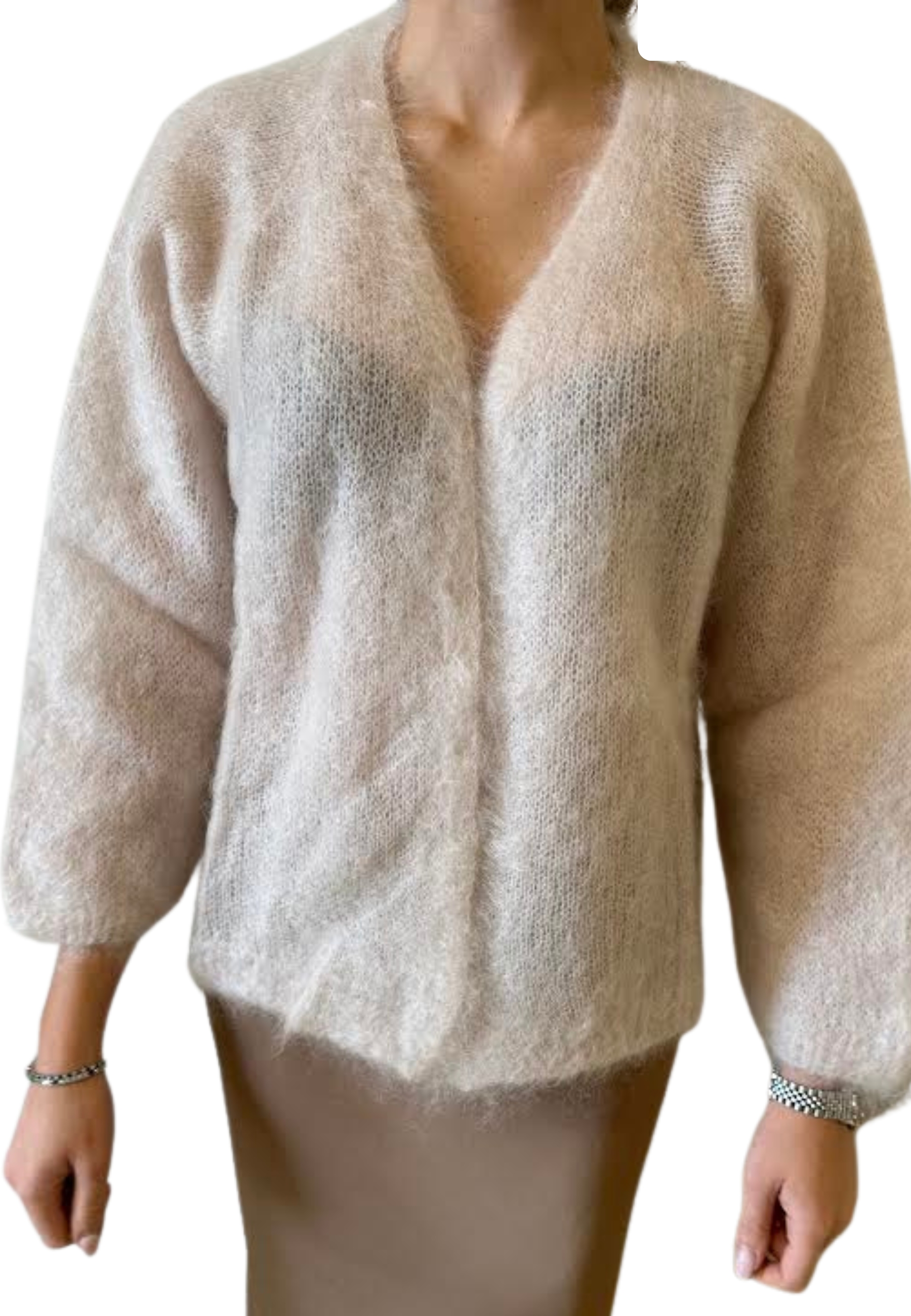 Dixie Cardigan Woman In Wool In White
