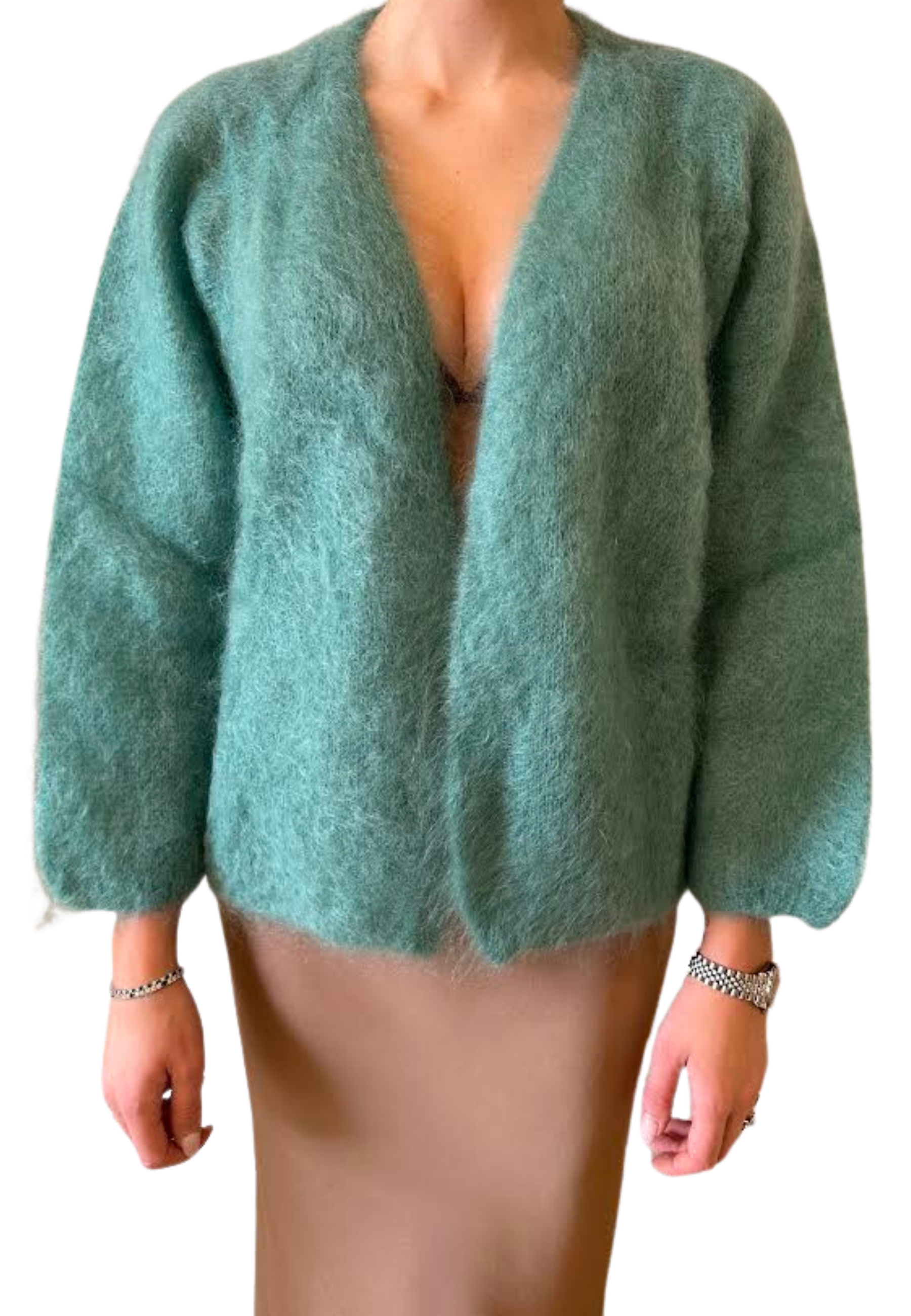 Dixie Cardigan Woman In Wool In Green