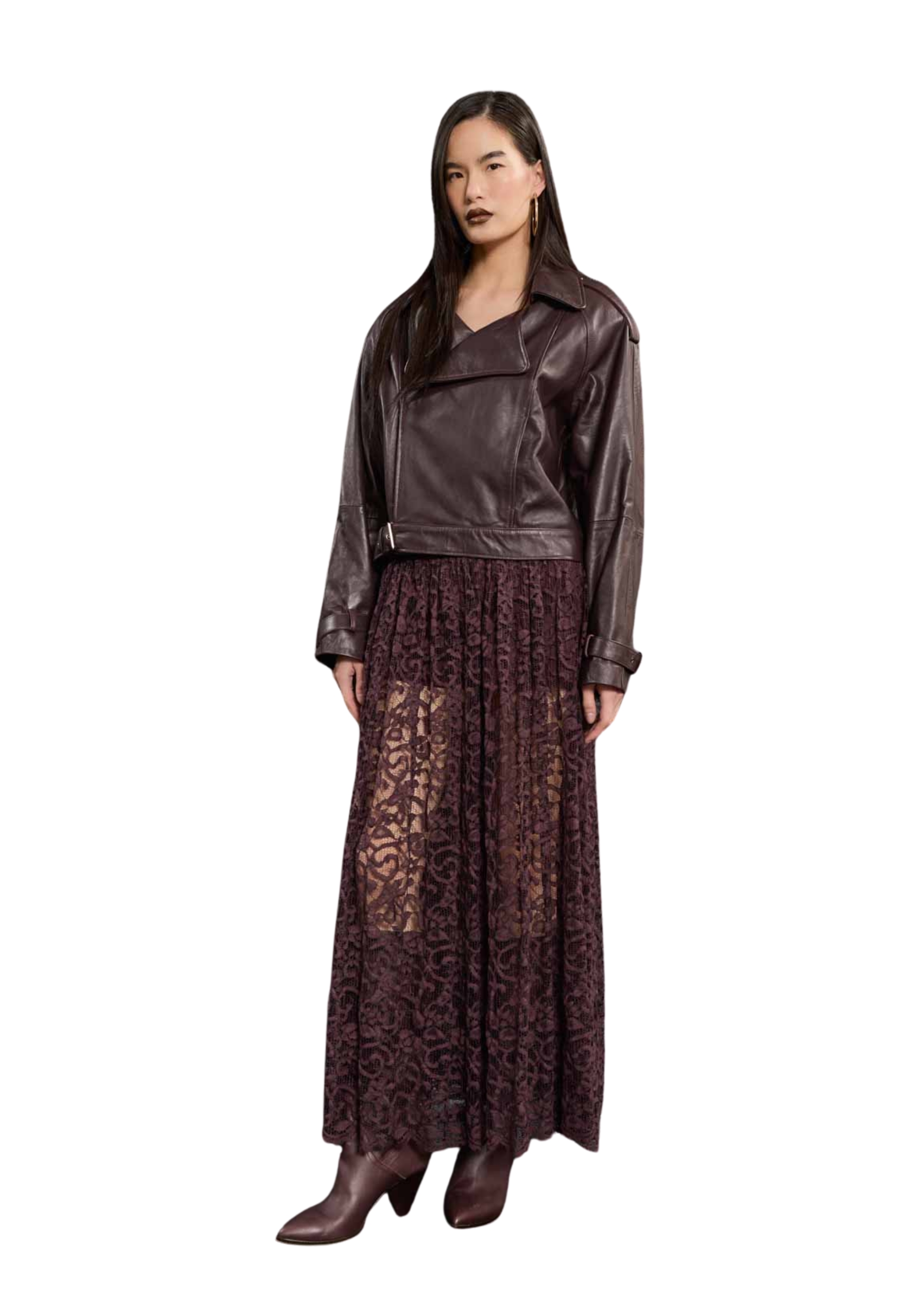Souvenir Woman Cropped In Burgundy