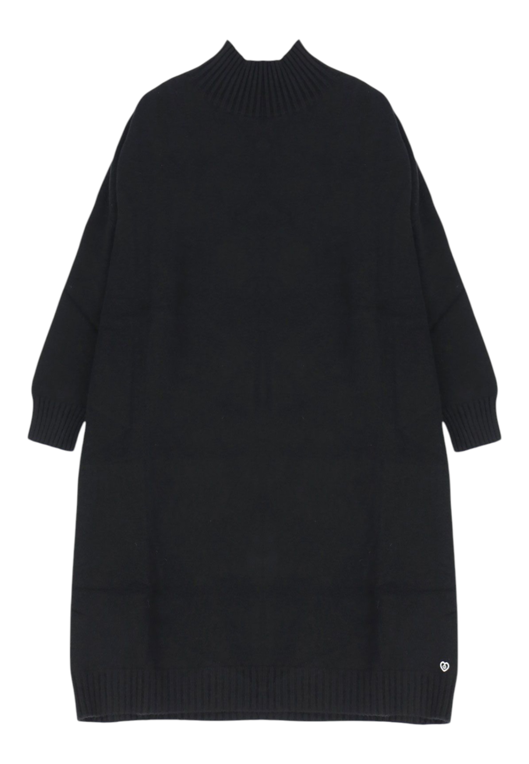 Please Women's Long Neck Sweater Soft Fit  In Black