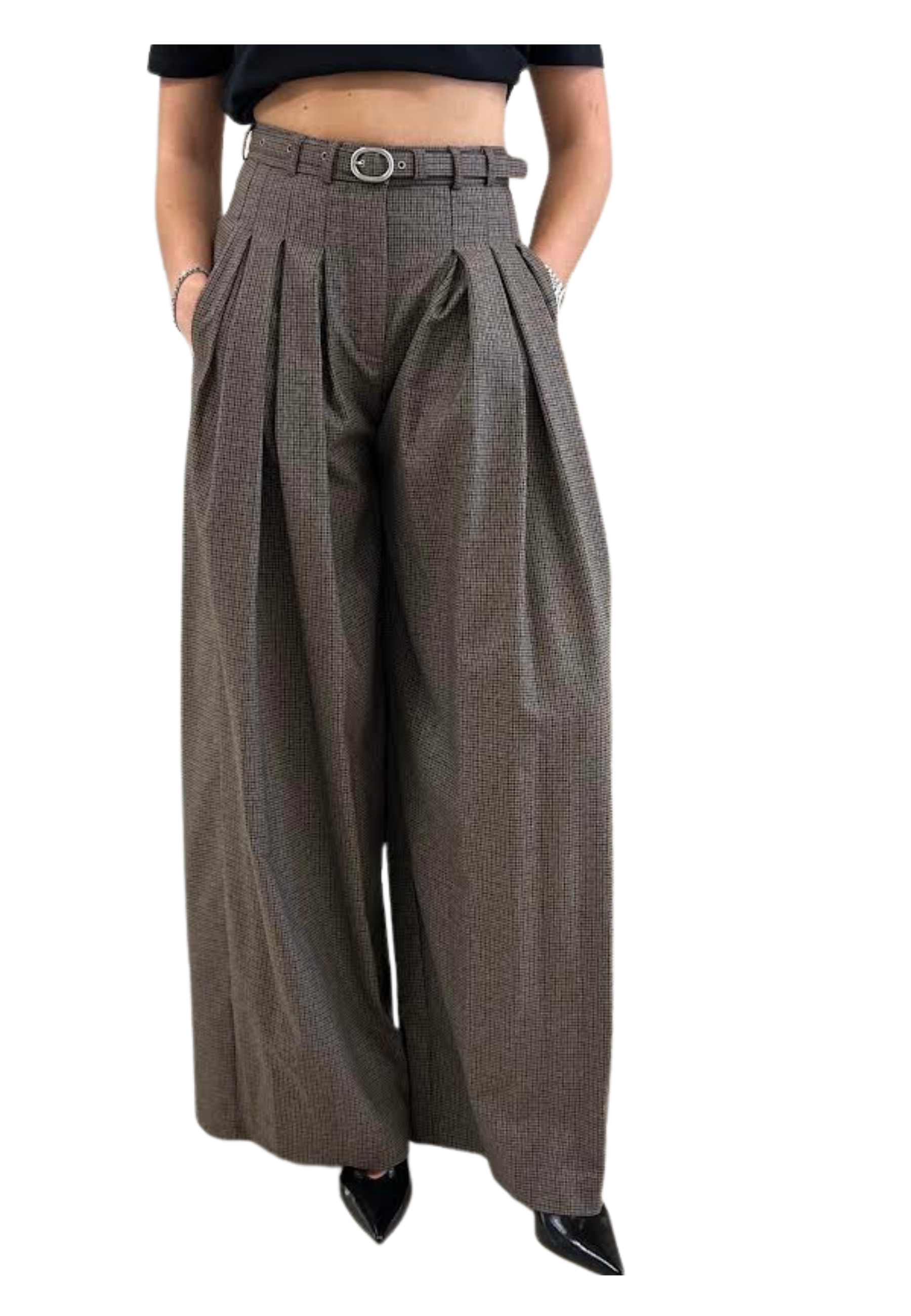 Women's trousers Meimeij with belt