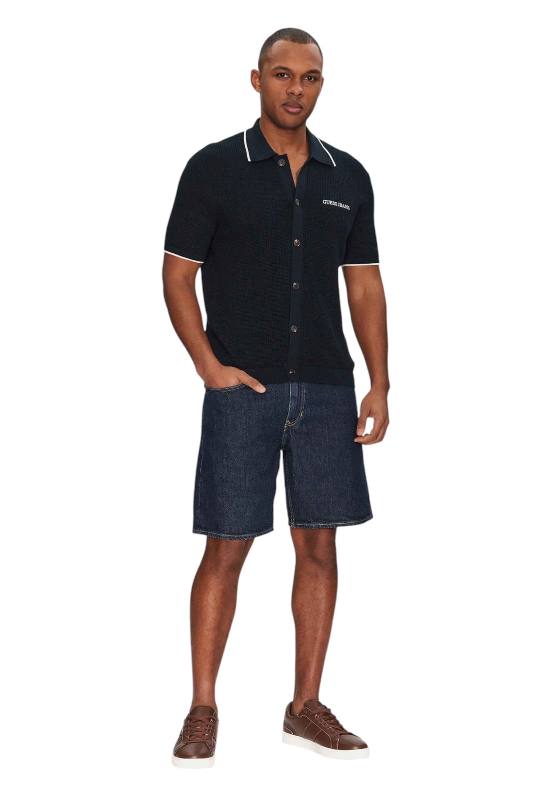Guess Jeans Cardigan Man  In Black