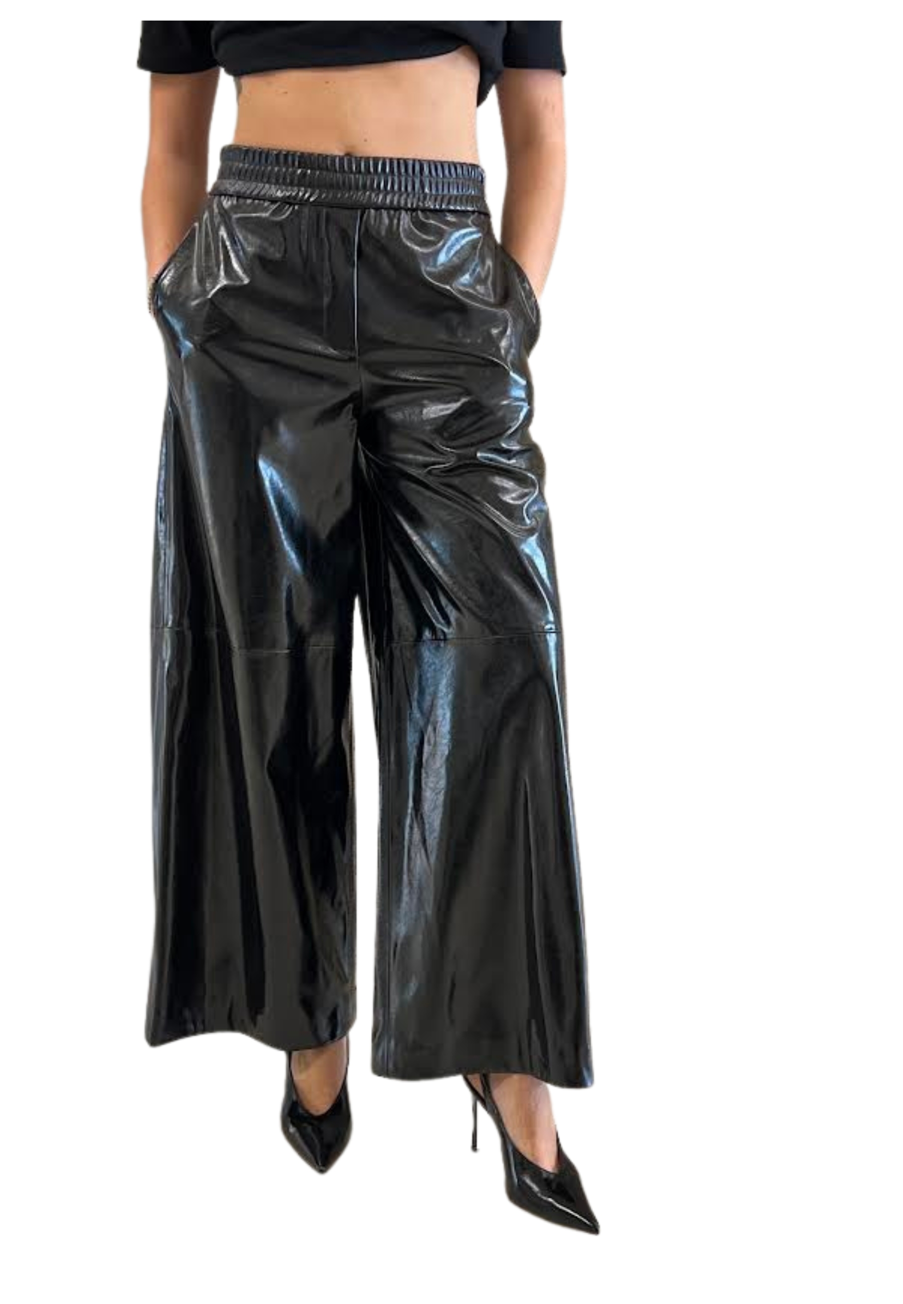 Meimeij Women's Trousers Leg Wide In Black