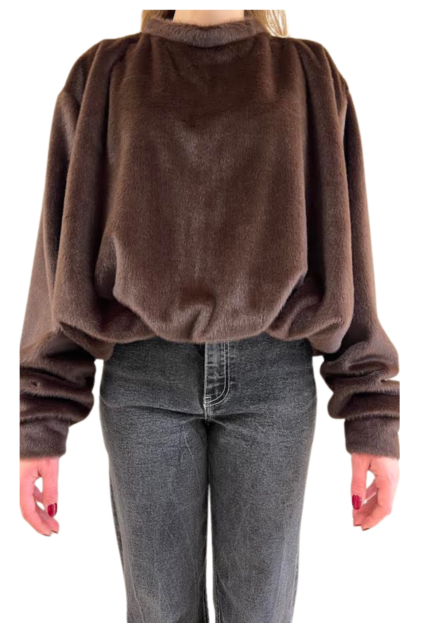 Meimeij Blouse Over Woman  Wide Sleeve In Brown