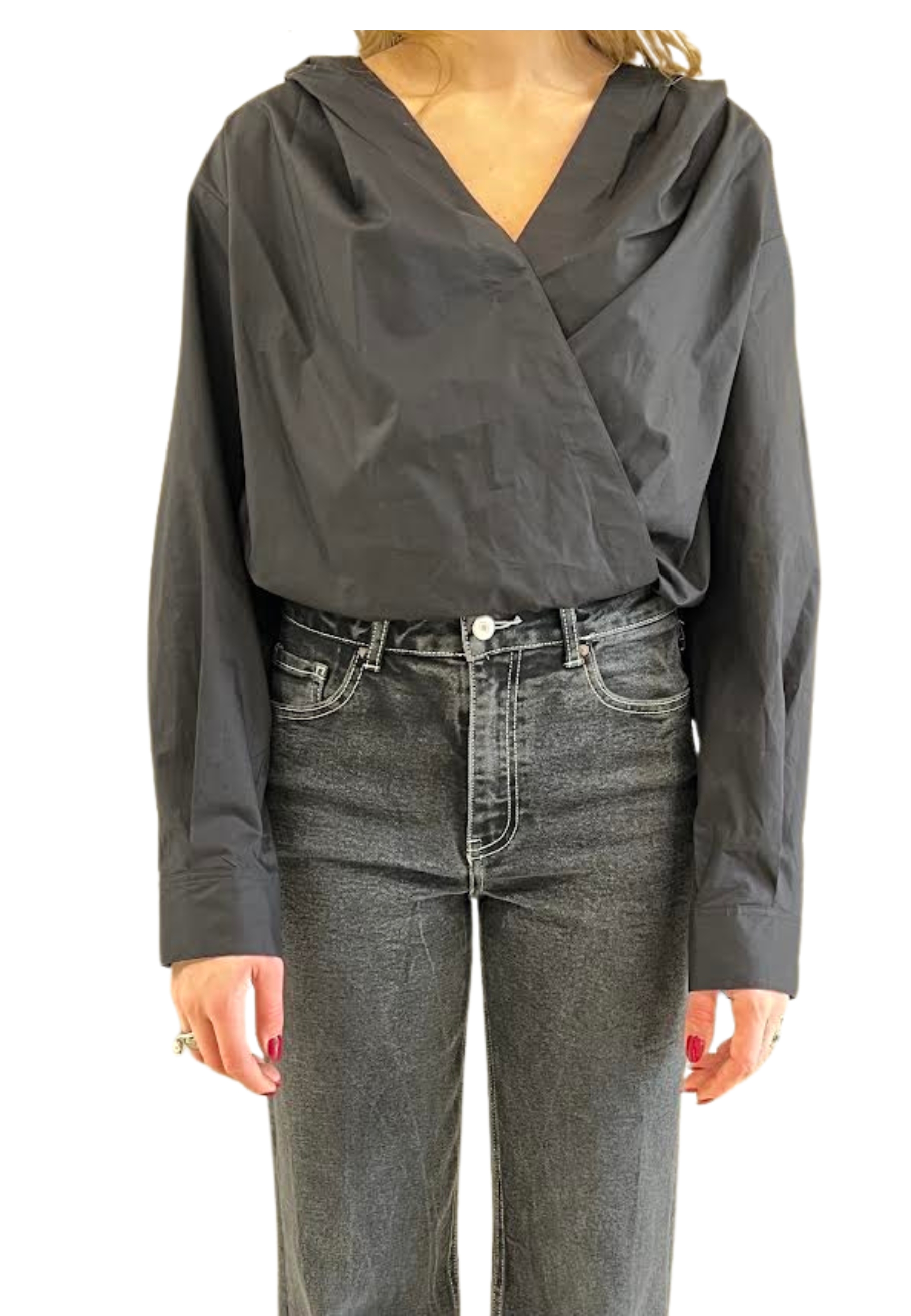 Women's body shirt Meimeij cross neck