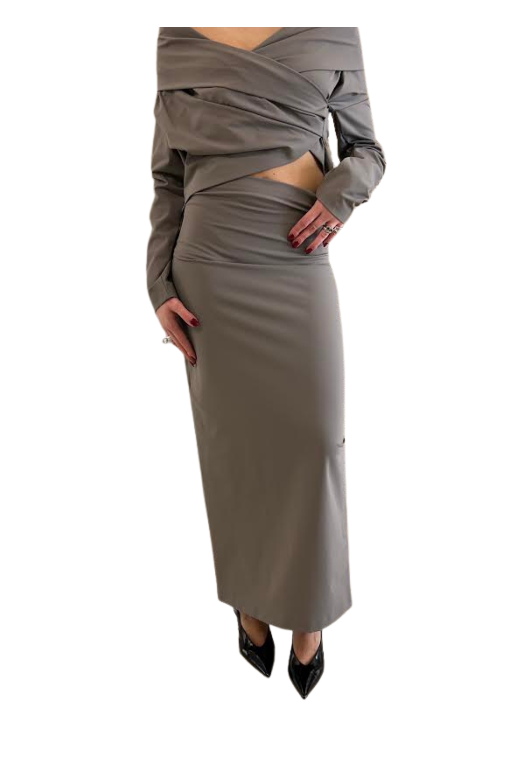 Meimeij Women's Skirt A Pencil In Gray