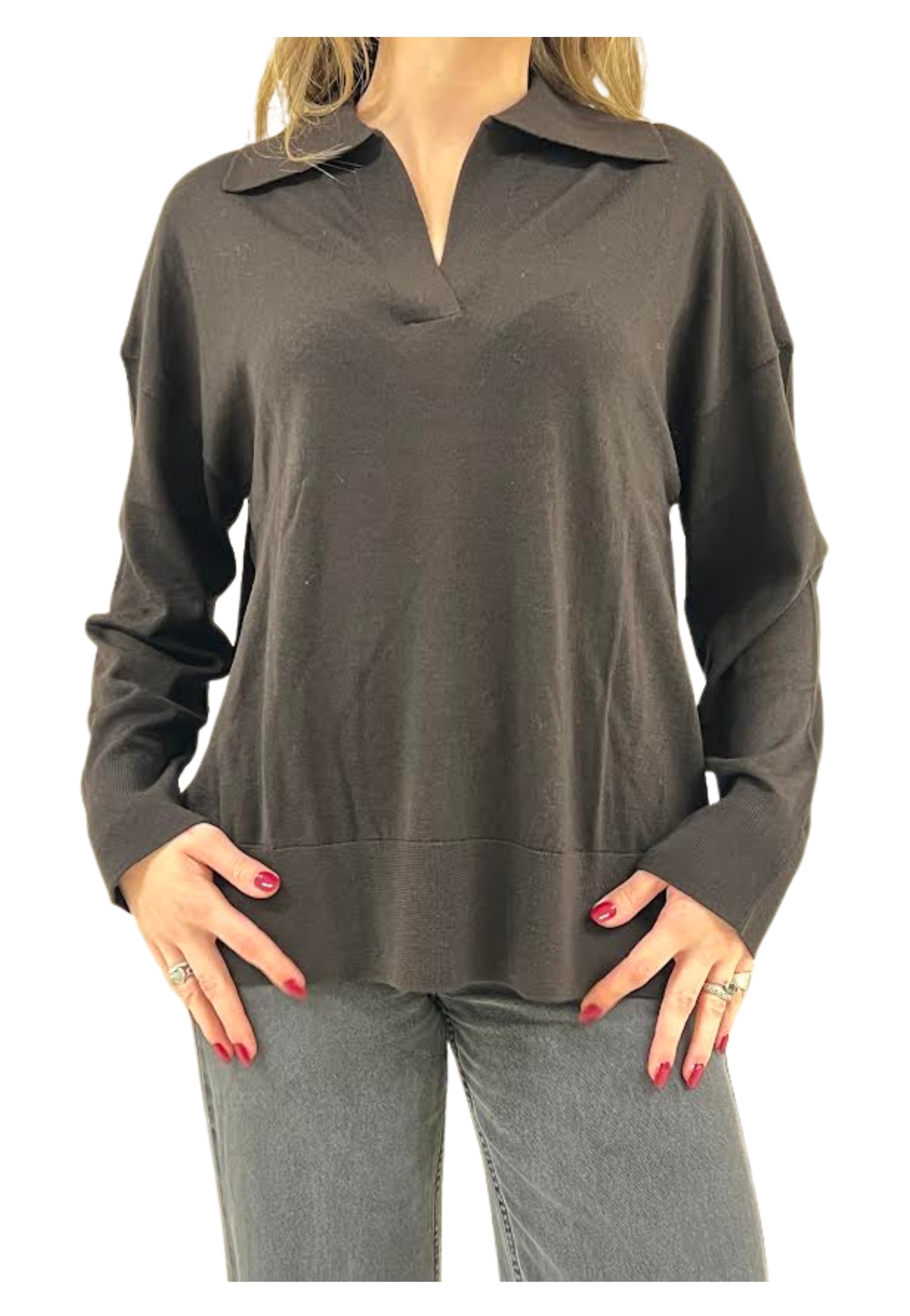 Womens knit Meimeij with classic neck