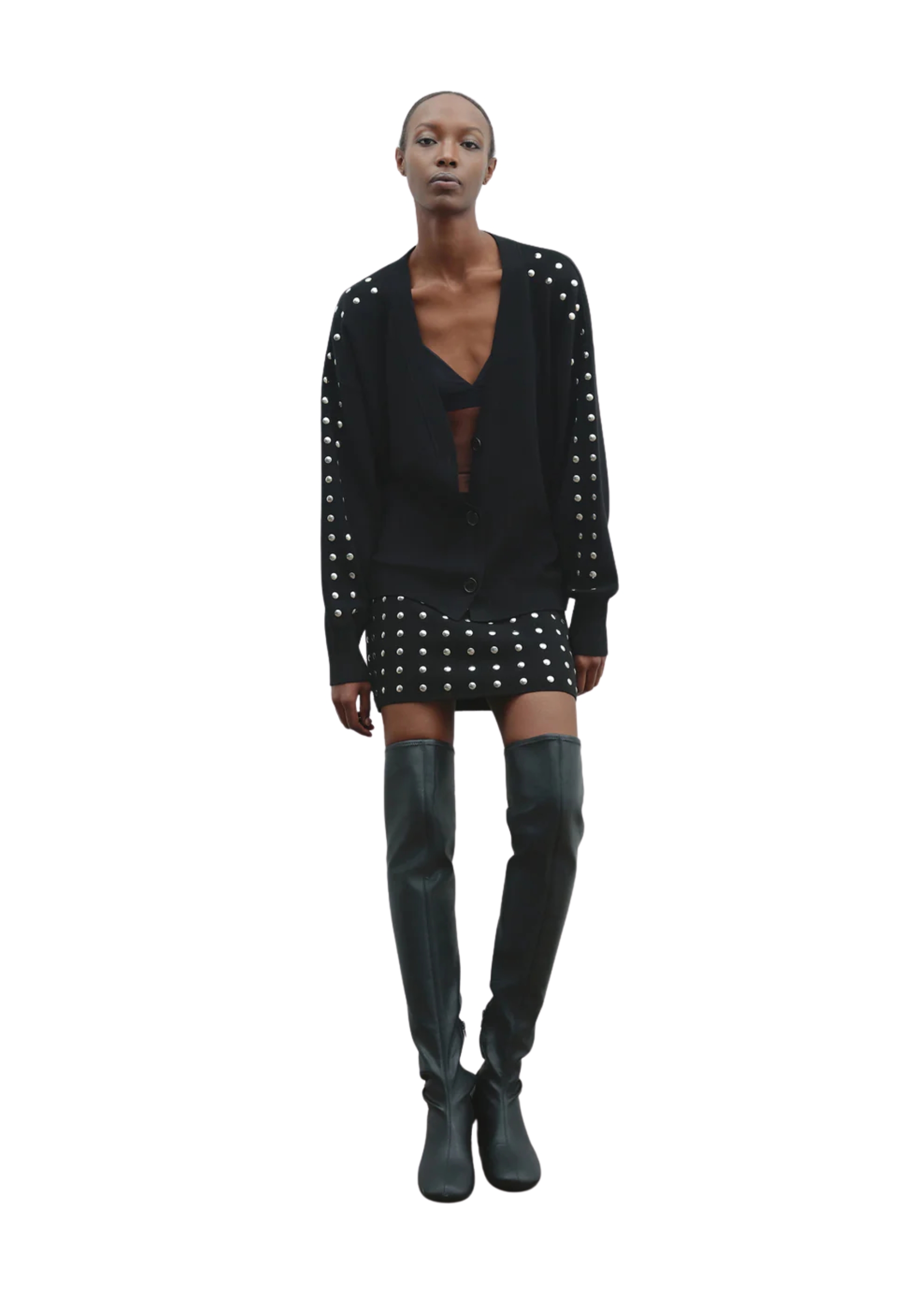 Akep Cardigan Woman With Studs In Black