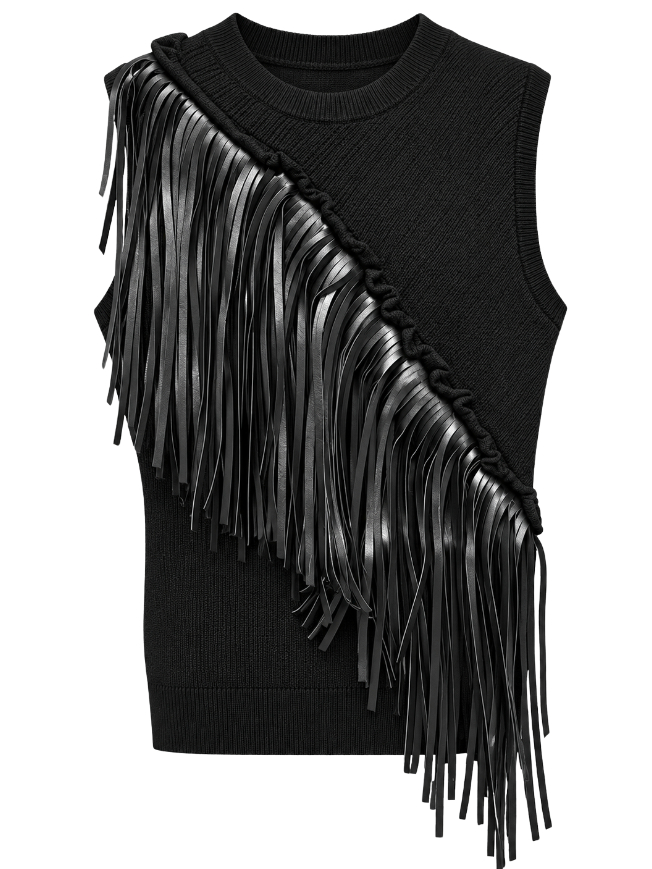 Tejido de punto Simona Corsellini con fringe