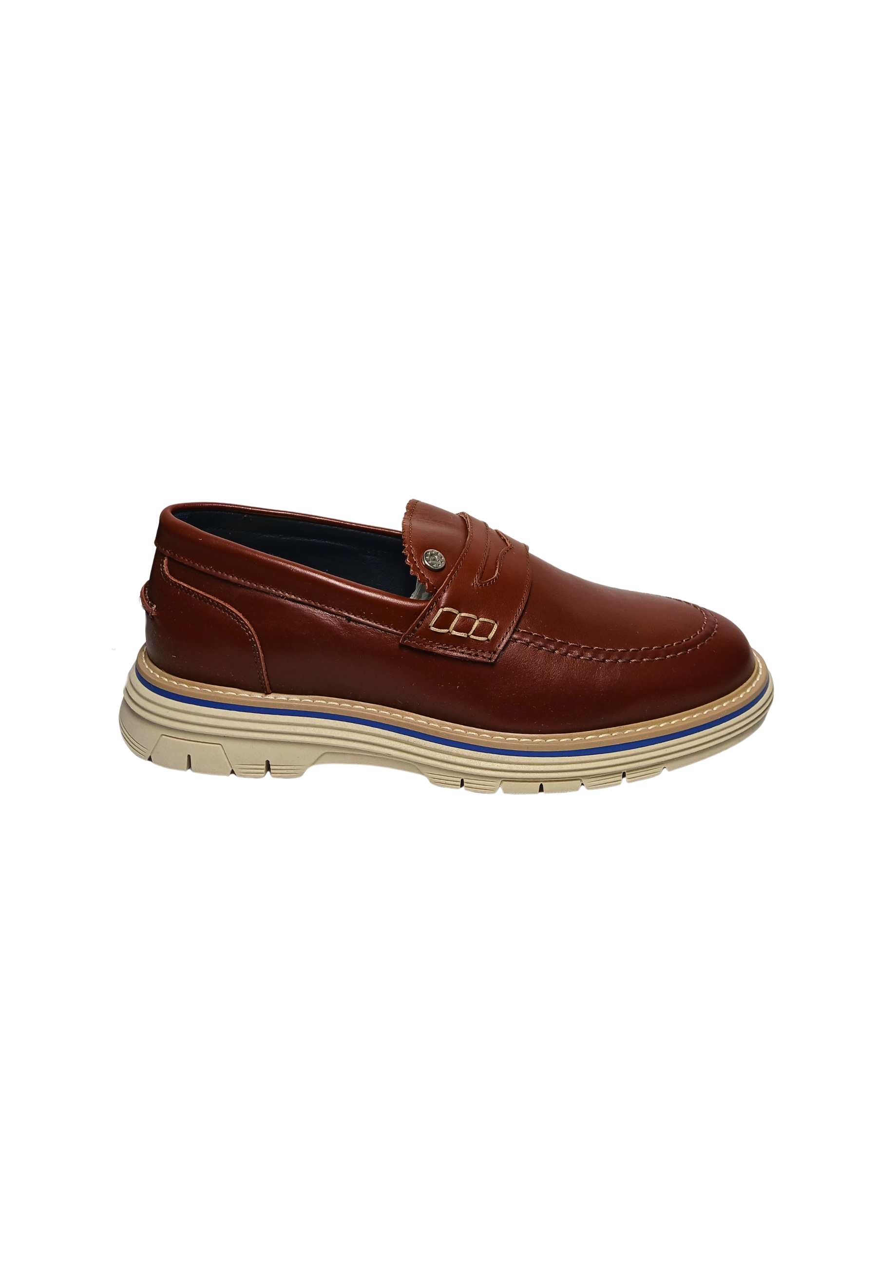 pb10383G9evit300 Pollini Mann braunes Leder