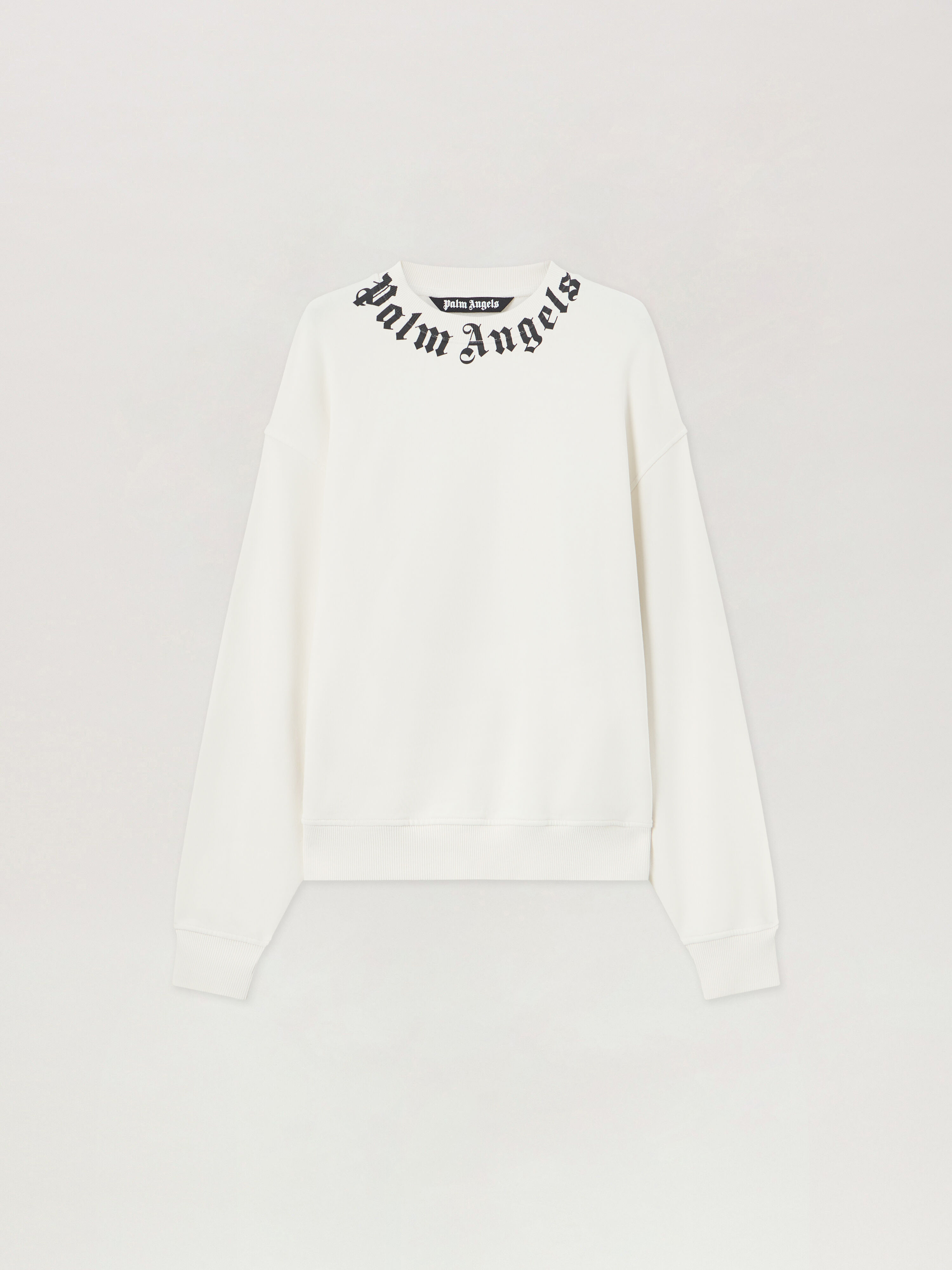 Sweatshirt aus Baumwolle Mann Palm Angels Hals Logo weiB