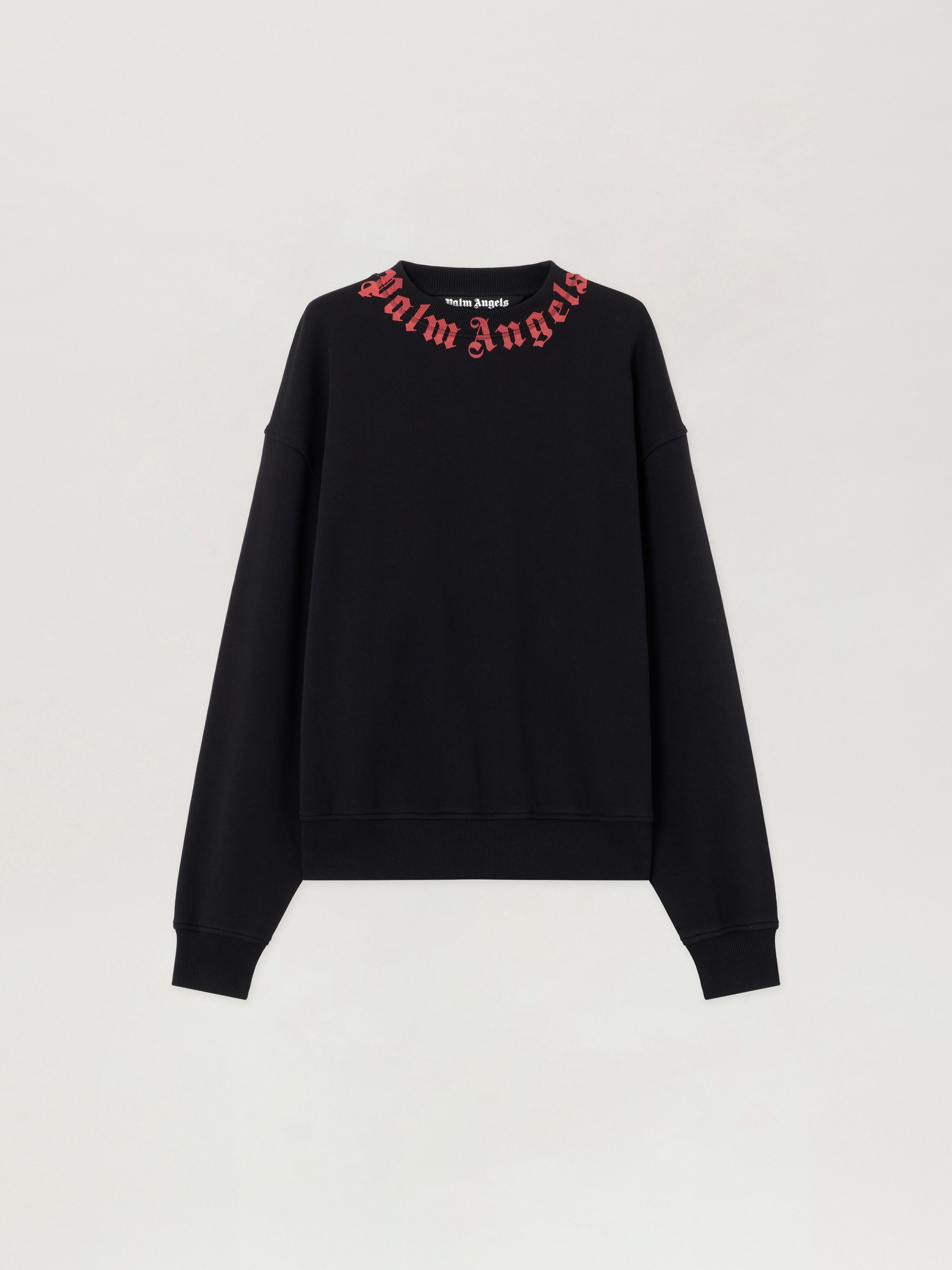 Palm Angels Sweatshirt aus Baumwolle Mann Palm Angels Hals Logo schwarz, black