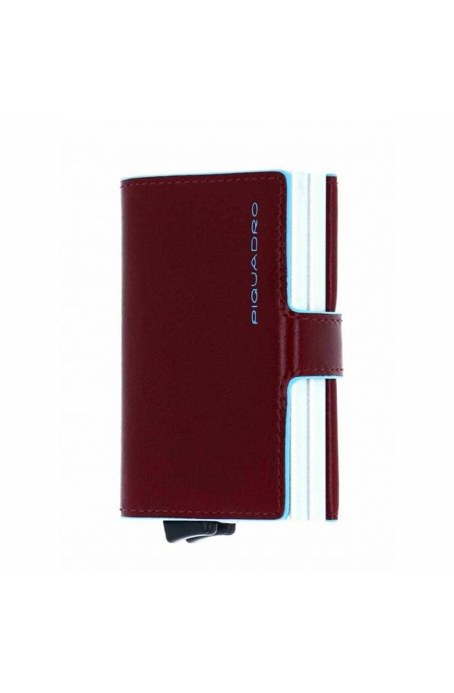 Porte-cartes Piquadro Cuir brun carre bleu - PP5472B2R-MO