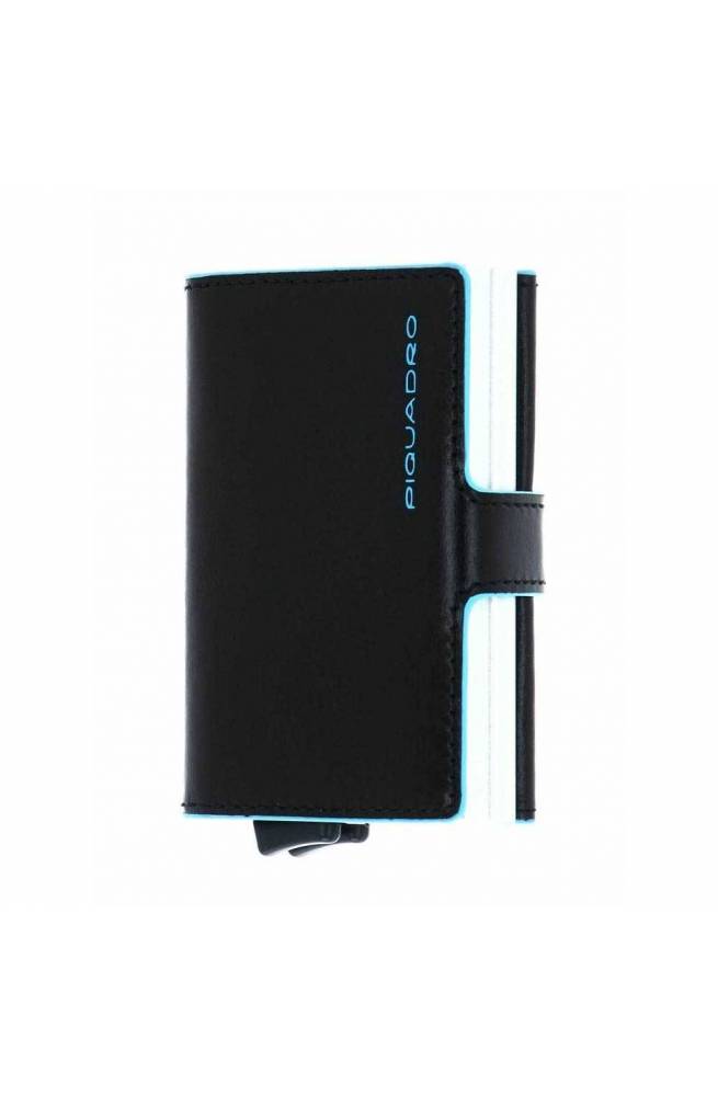 Porte-cartes Piquadro Bleu carre cuir noir - PP5472B2R-N