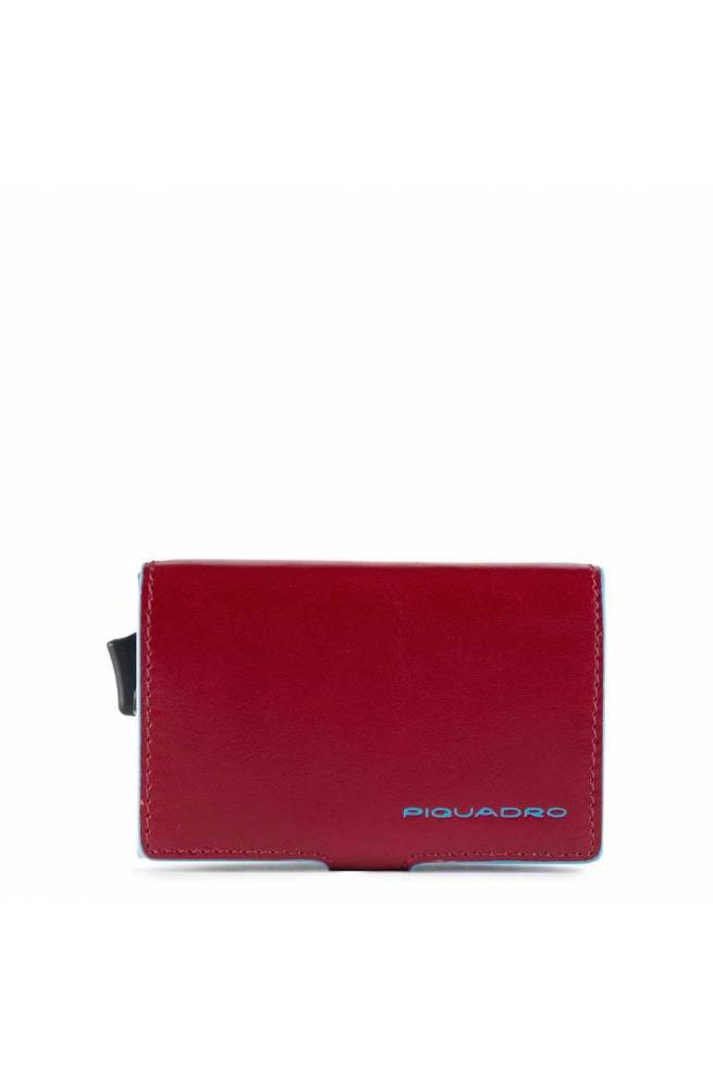 Porte-cartes Piquadro Cuir rouge carre bleu - PP5472B2R-R