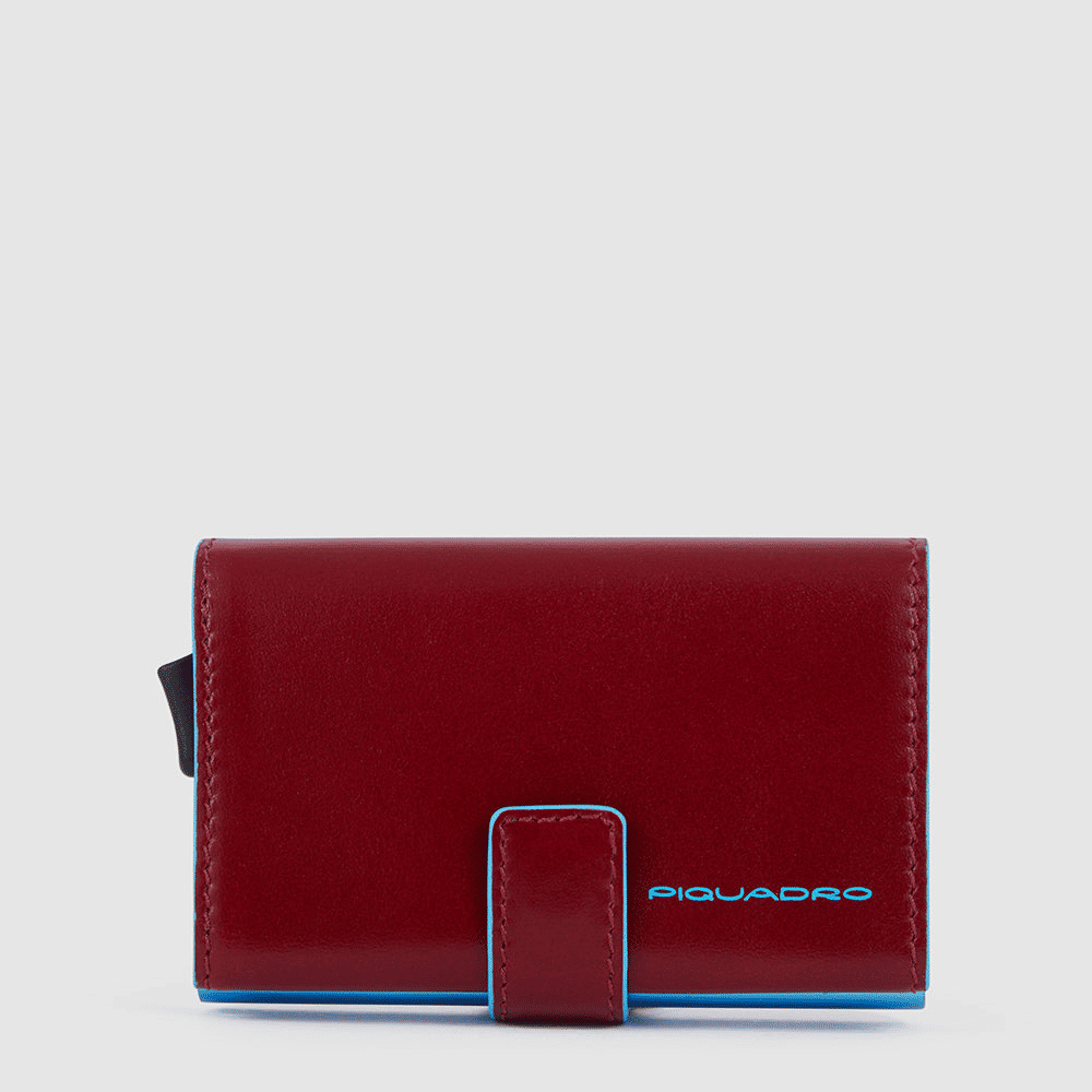 Porte-cartes Piquadro bleu carre rouge Cuir - PP5649B2BLR-R