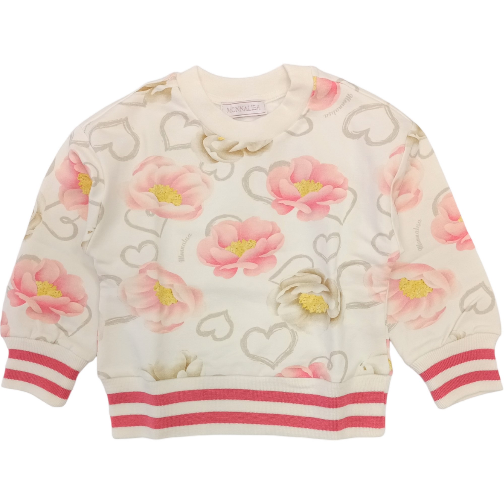 Monnalisa - Panna Fiori Sweatshirt 0002 St. Anemoni 19b601 2018 In Neutral