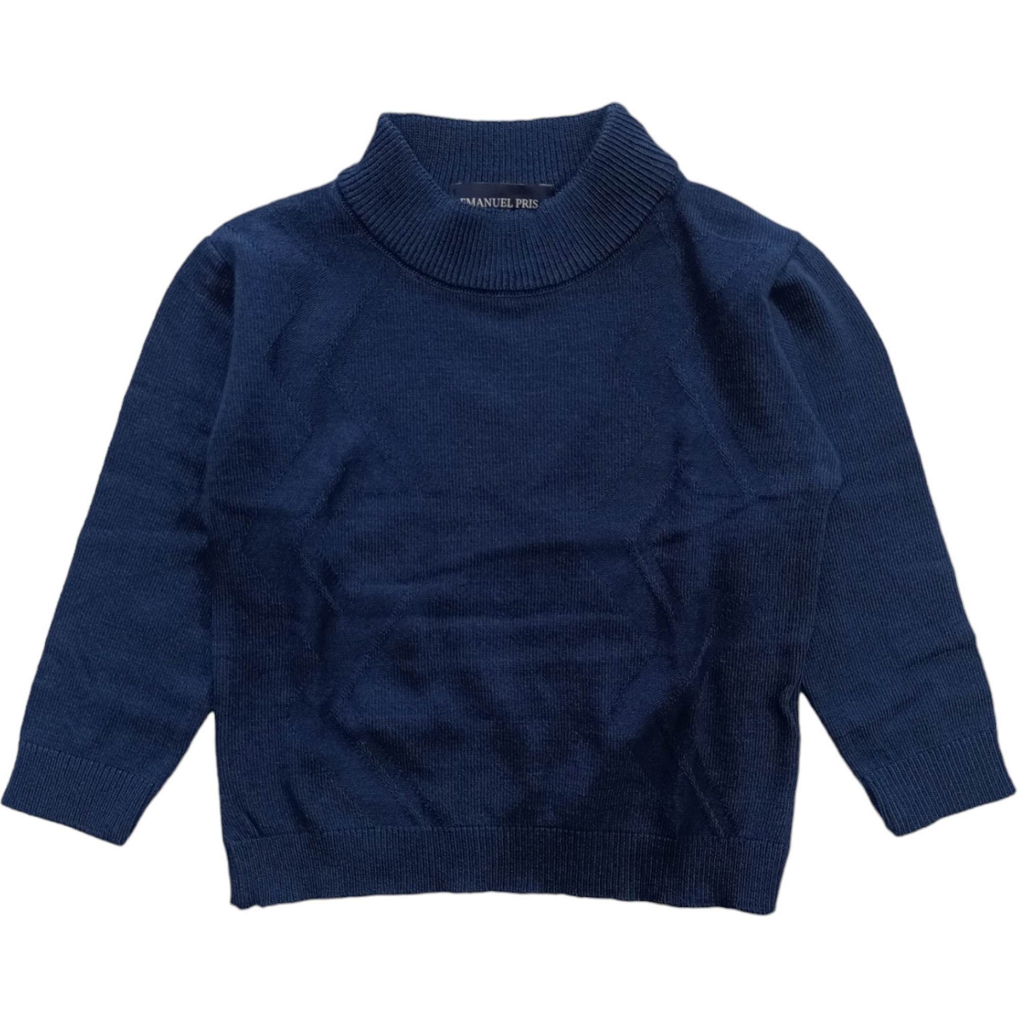 Emanuel Pris - Emg7042n Blue/blue Lupetto Sweater In Blue