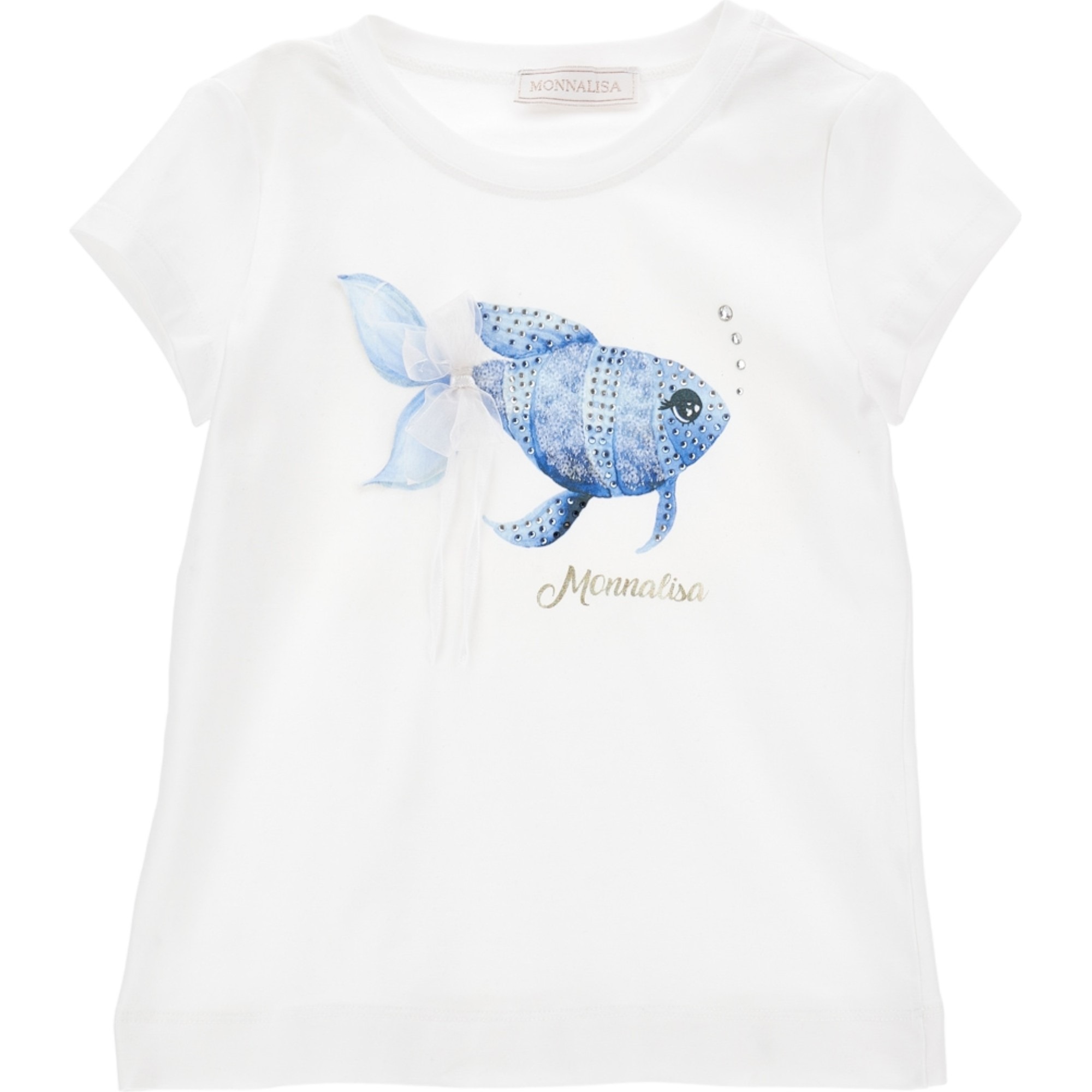 Monnalisa - T-shirt Bianca 0099 Pesciolini 19C616 3011