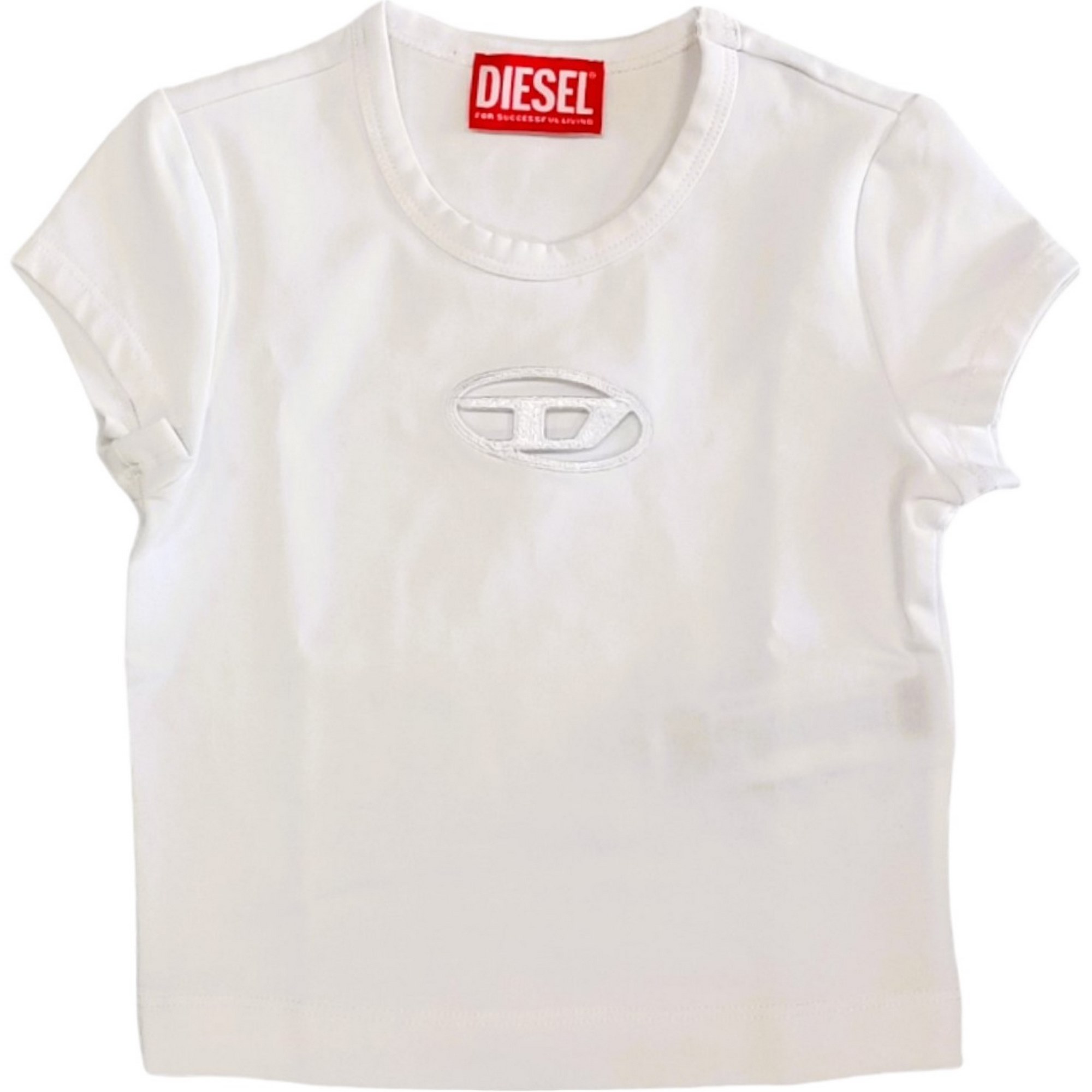 Diesel - T-shirt Bianca K100 Logo Carved J01830 0AFAA