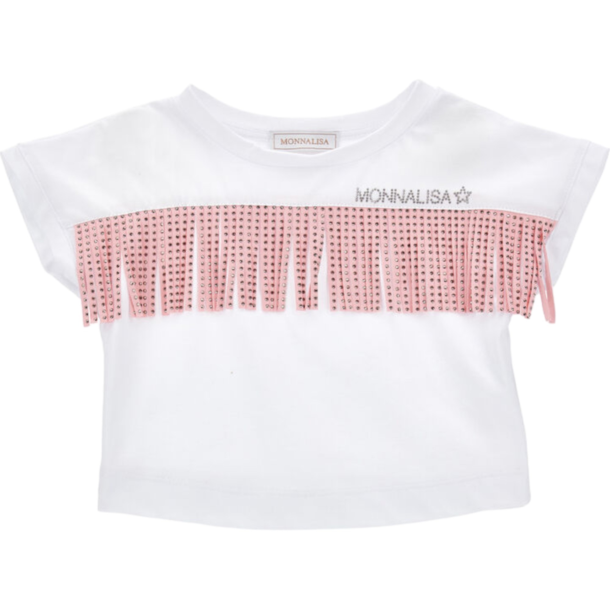 Monnalisa - T-shirt Frange Bia rosa 11C604 3206