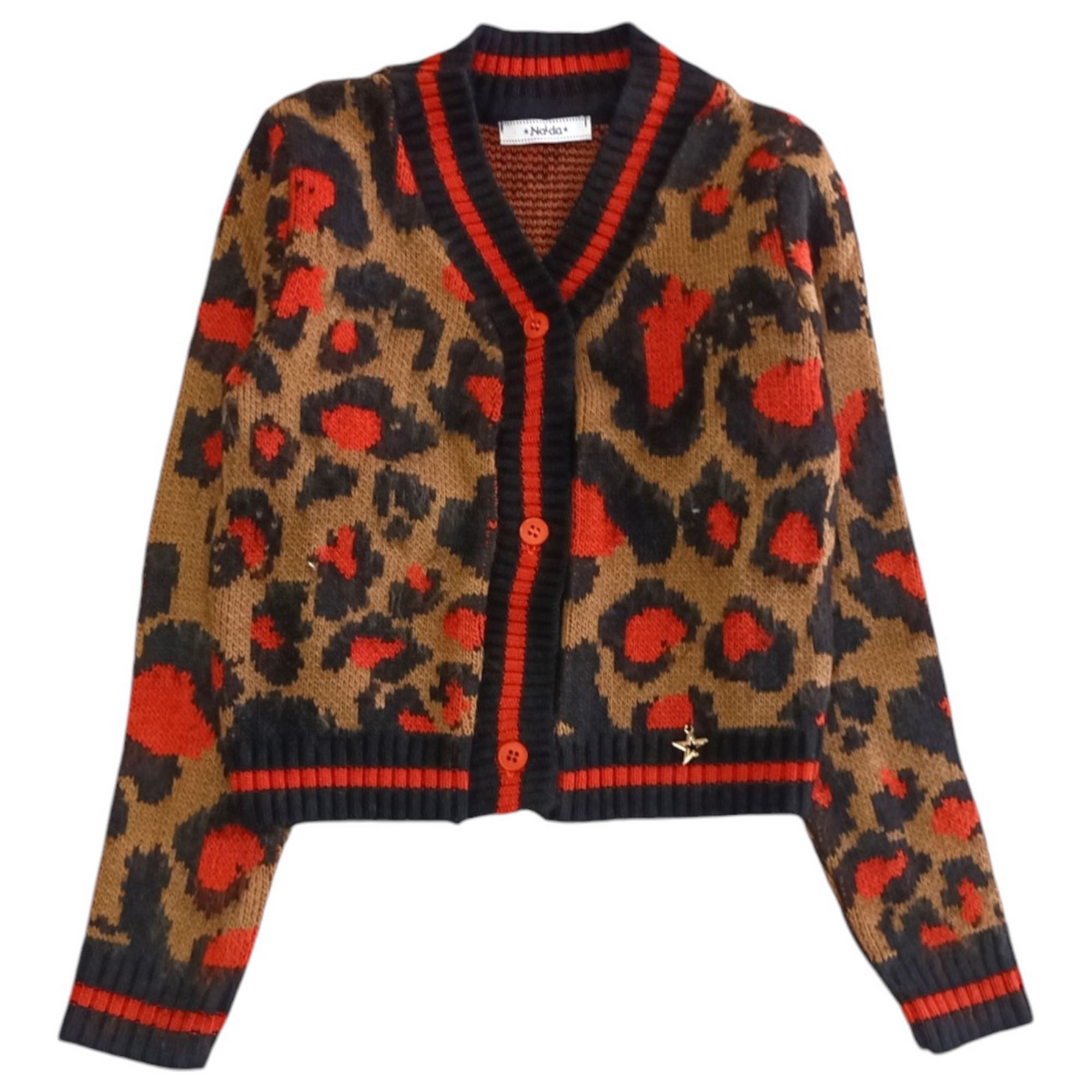 Naìda Naida - Cardigan Maculato Brown/black Nama307 In Animal Print