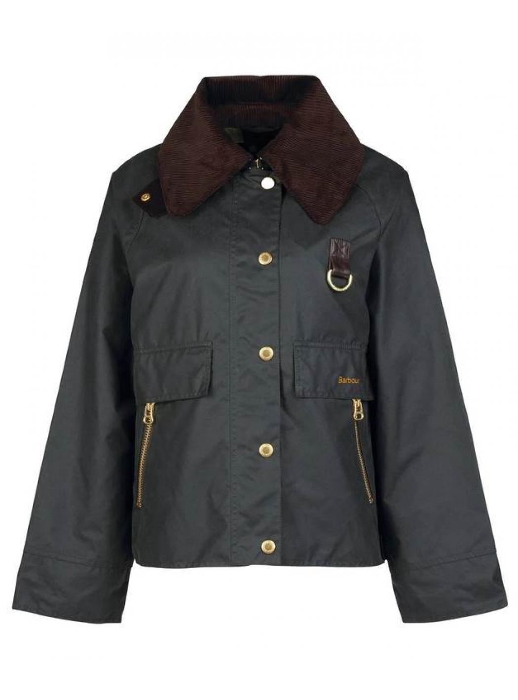 Barbour Catton Wax Jacket In Green