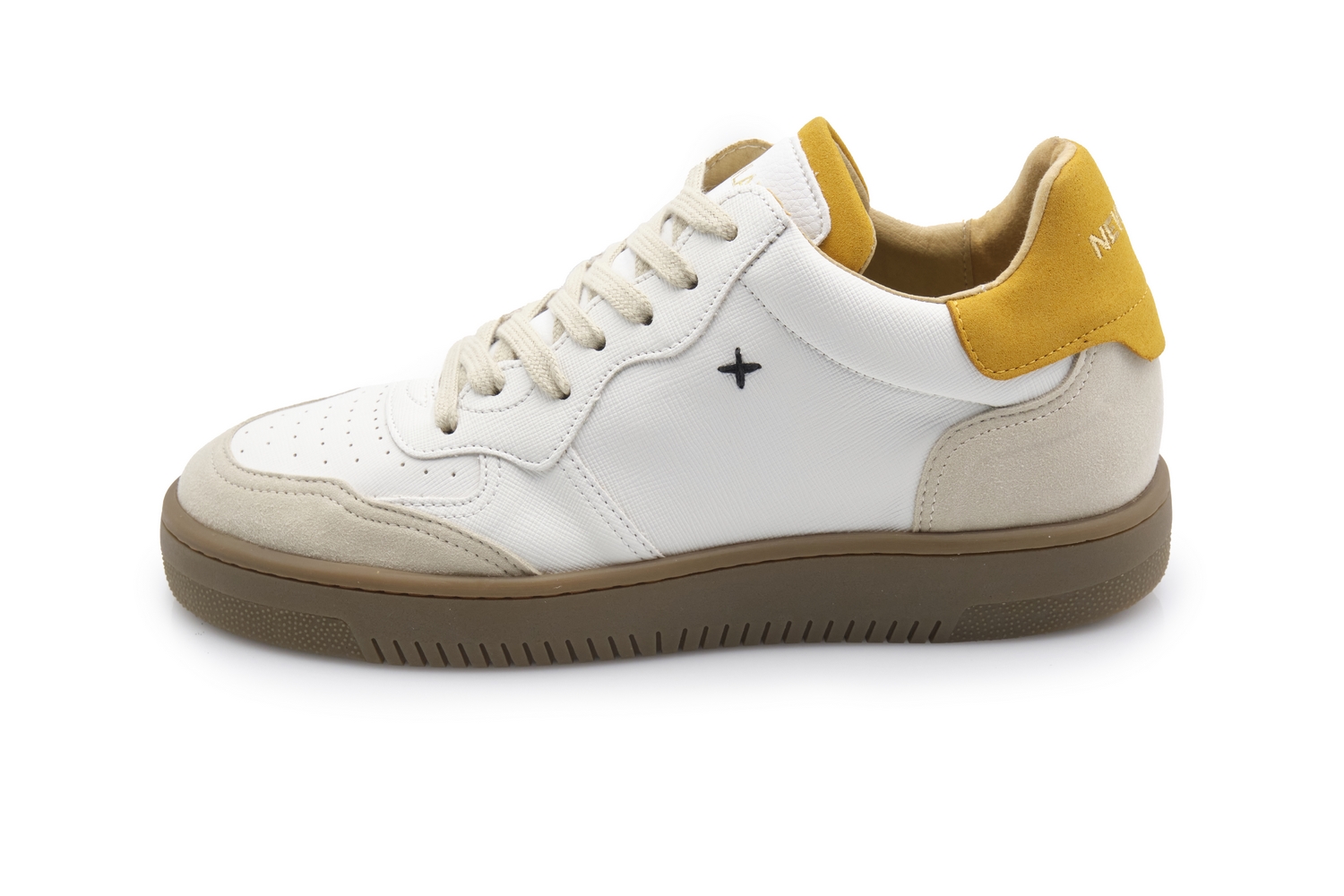 Newlab - White Appleskin/camelorange Sneaker Microfiber Nl11/j03 White/camel