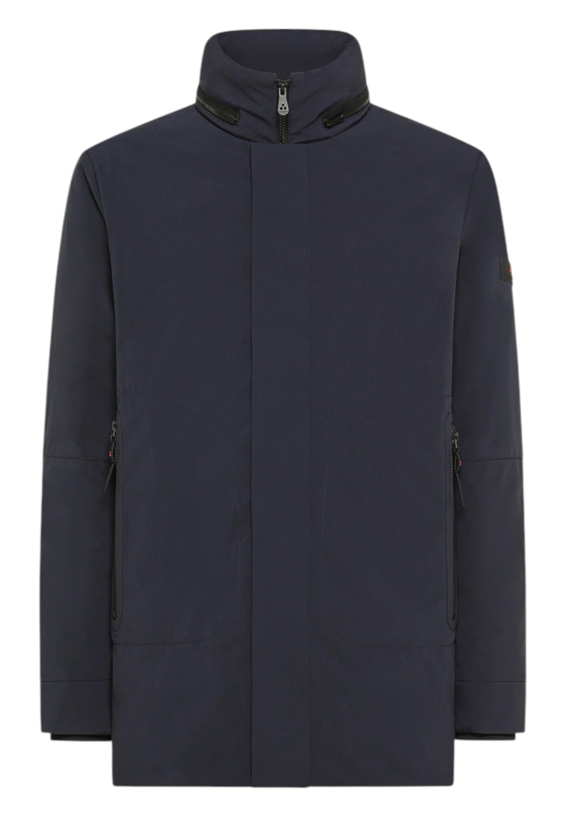 Peuterey Long-sleeved Stand-collar Cotton Coat In Blue