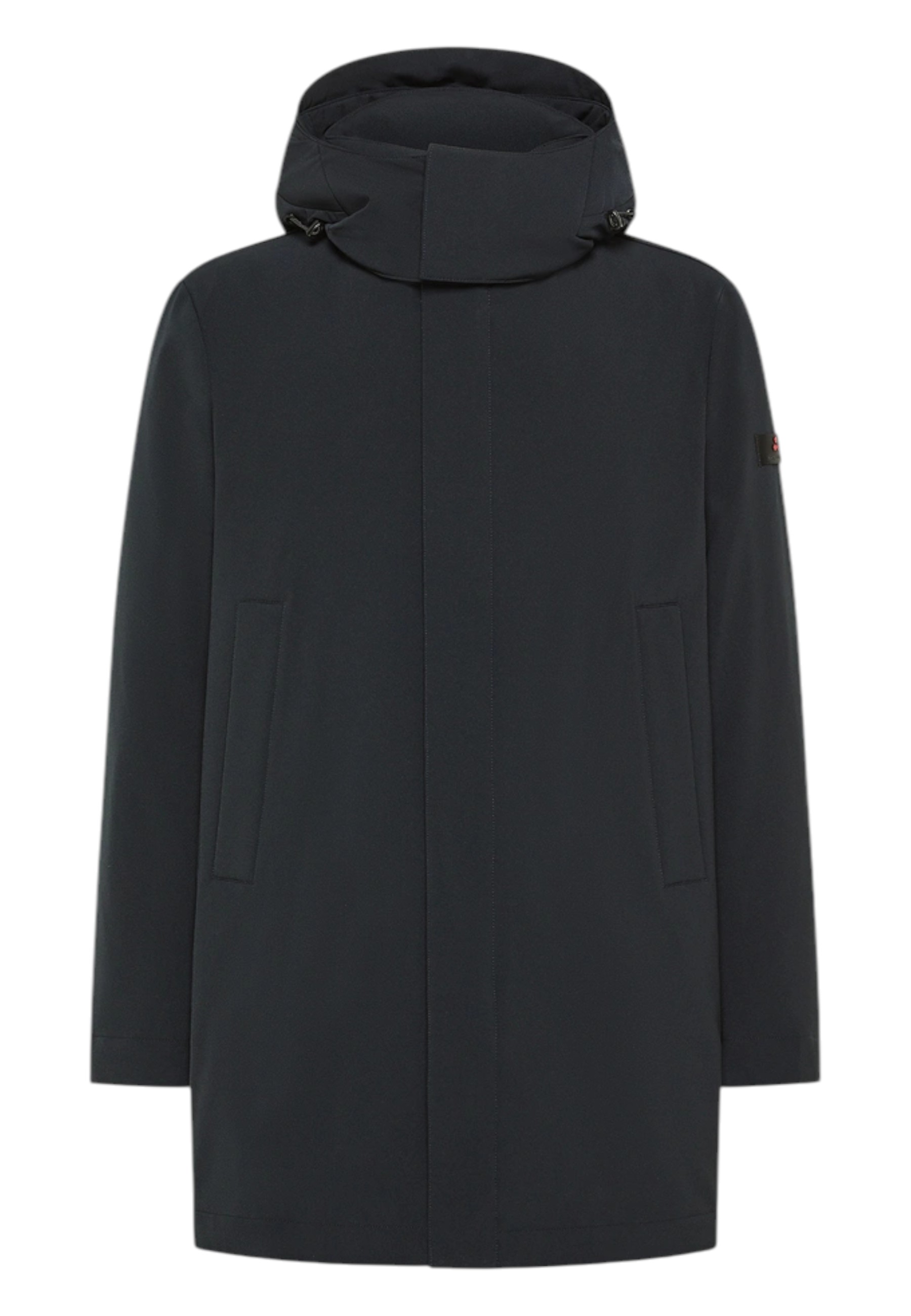 Peuterey Cappotto Tecnico In Tessuto Riciclato Blu Grafite In Black