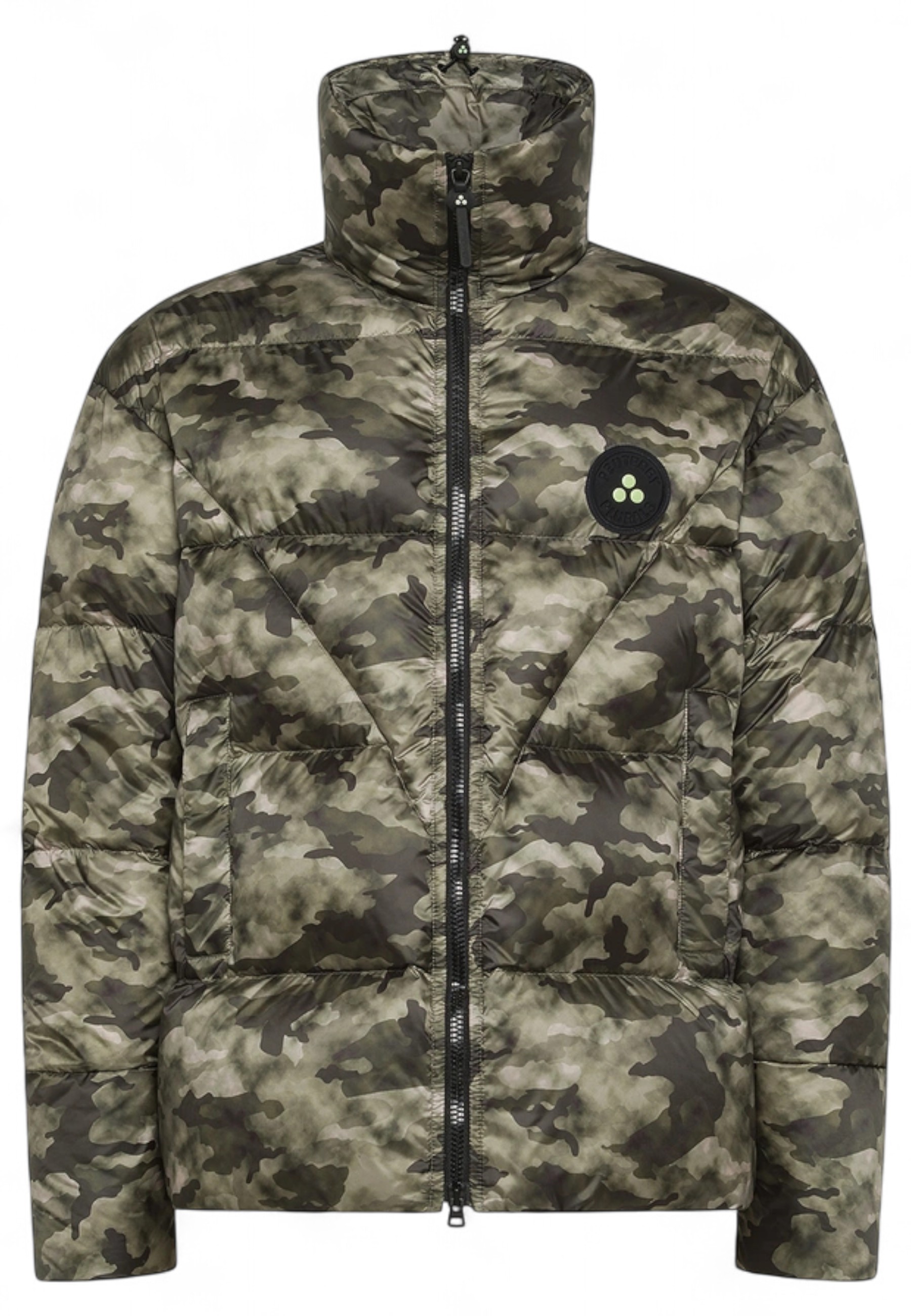 Peuterey Camouflage Puffer Jacket With High Collar In Multi