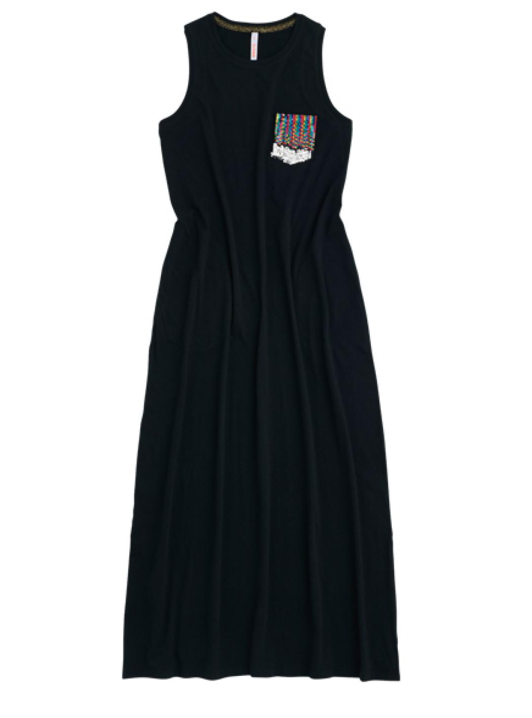 Sun 68 Sun68 - Dress Paillettes Pocket No Slv Black T30209 In Black