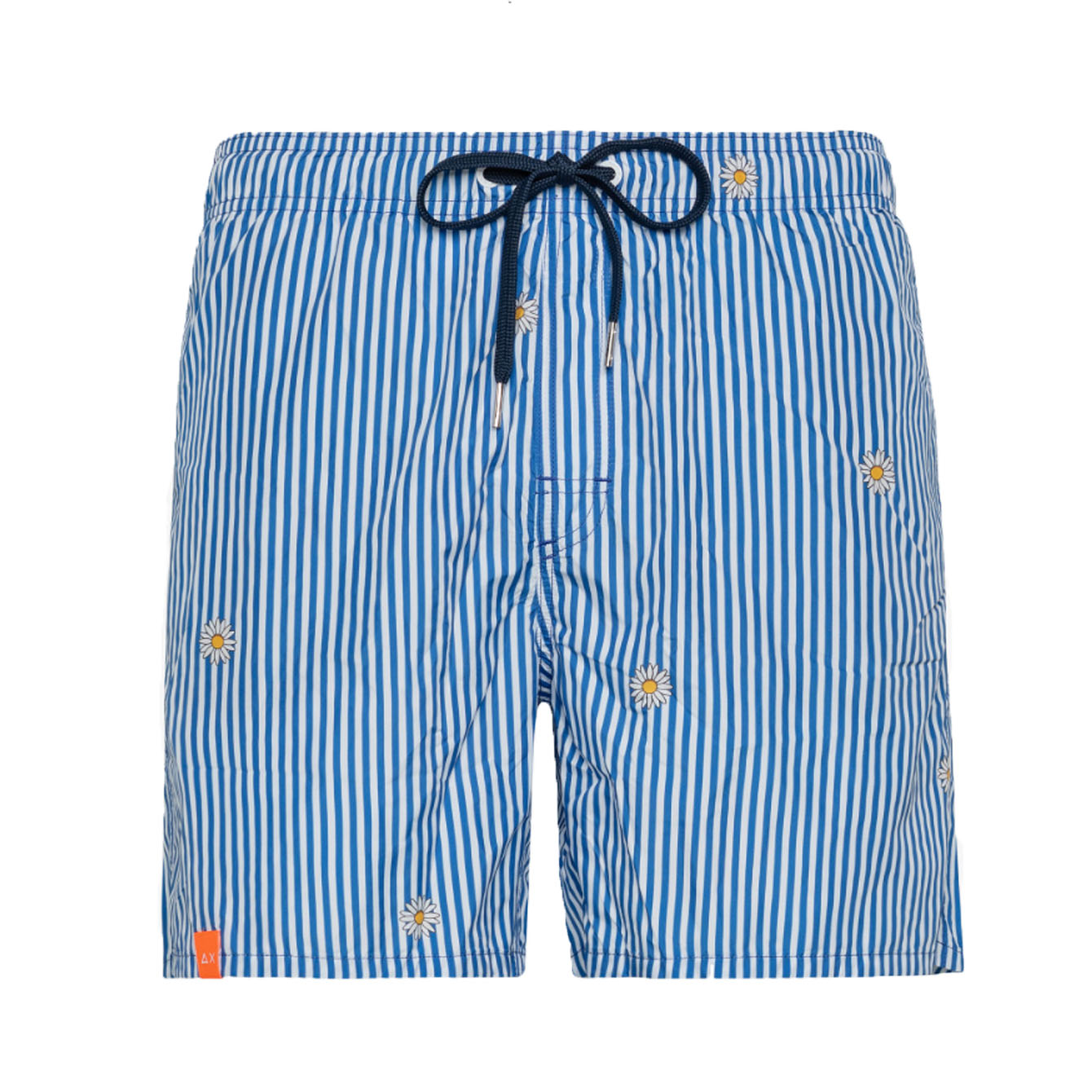 Sun68-beach Sun68 Beach - Swim Pant Stripes F. 0107 White/navy B. H33120 In White