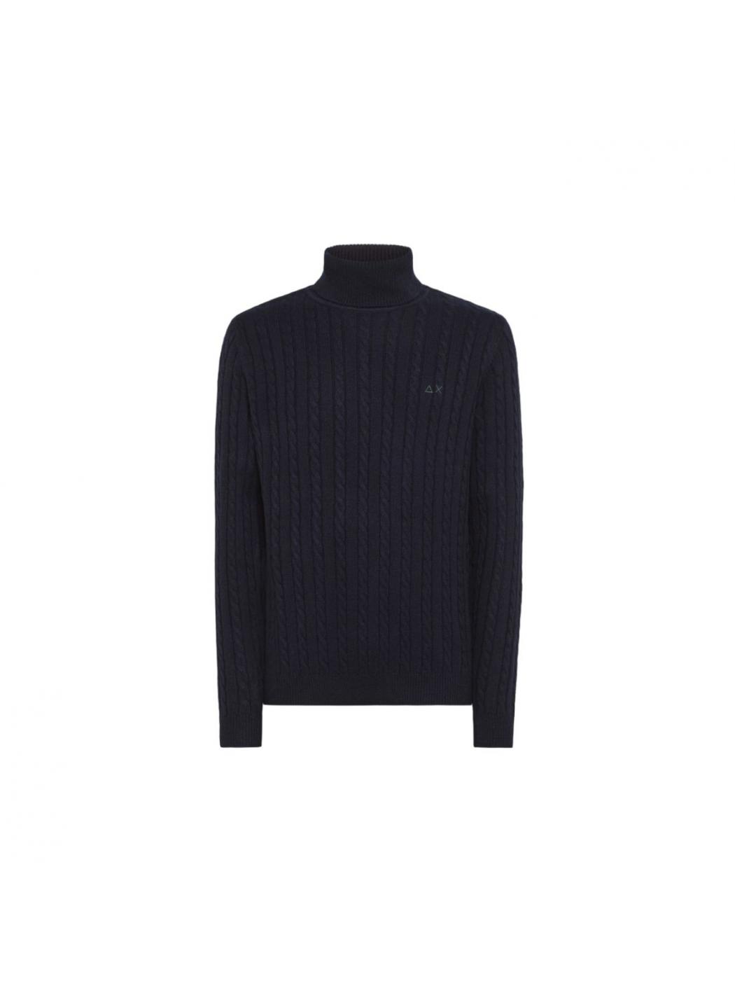 Sun 68 Sun68 Turtle Navy Blue Sweater K43140 In Blue