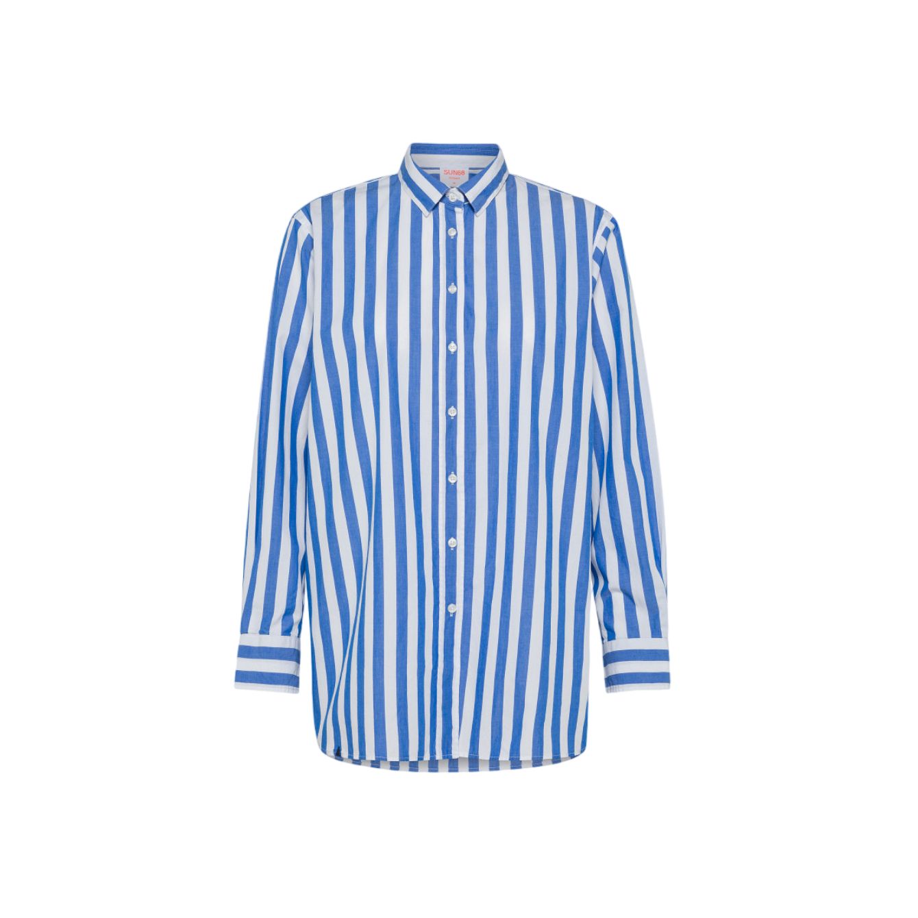 Sun 68 Sun68 - Over Righe Bianco/avio Shirt S34211