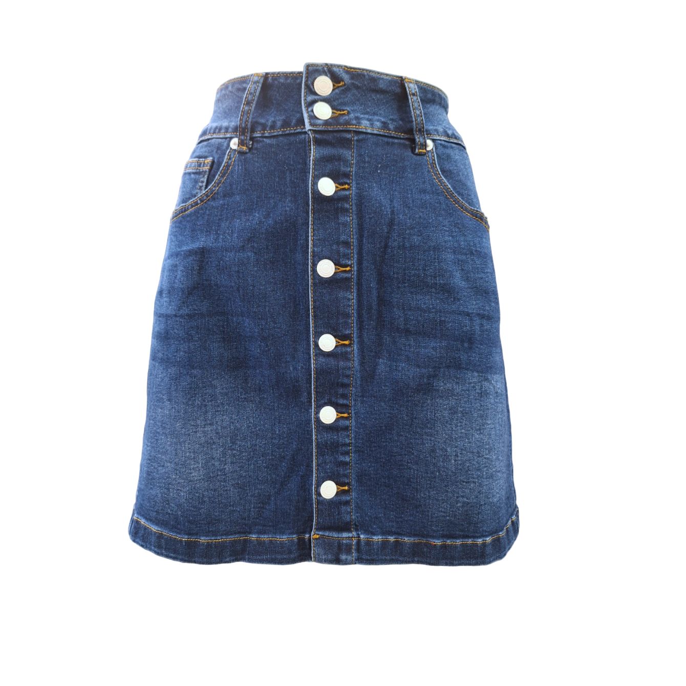 White Wise - Miniskirt With Bottoni Ww29357 In Blue