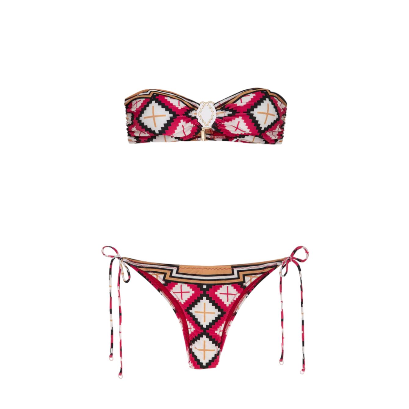 Me Fui - Bikini Fascia Fantasia Rombi Mf24-0601x1 In Red