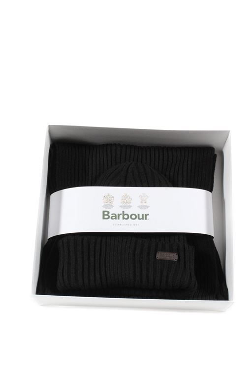 Barbour Set Scarf And Hat Man Acrylic  2mmgs0019 Black In Black