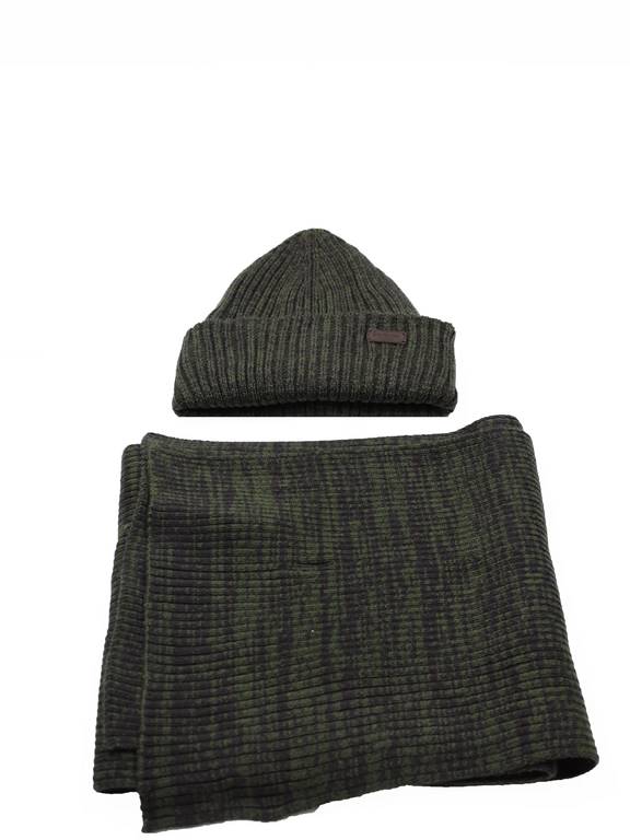 Barbour - Ol71 Beanie & Scarf Olive Twist Mgs0019 In Green