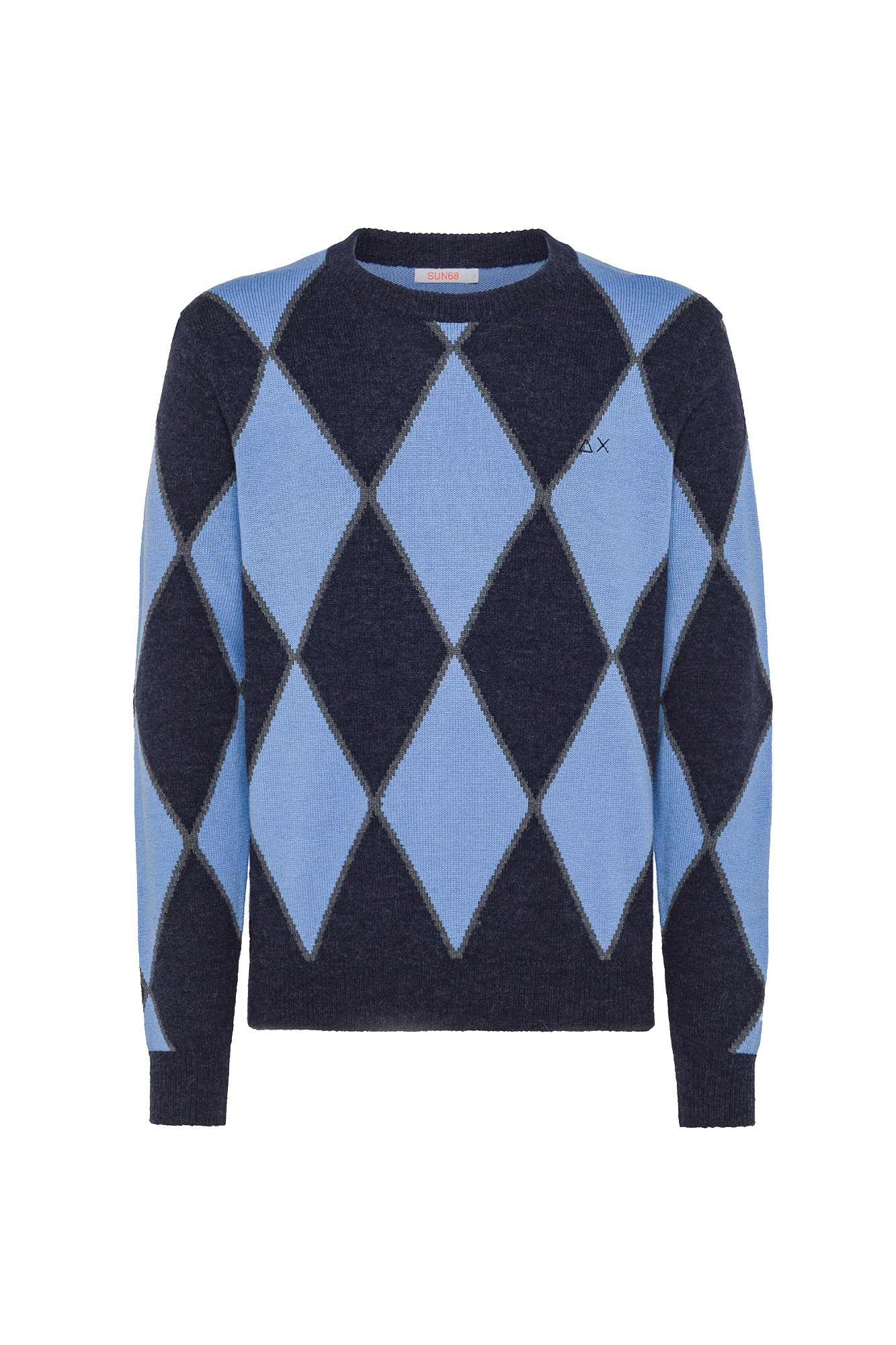 Sun 68 Men's Pullover Sun68 K43154 Navy Blue In Multi