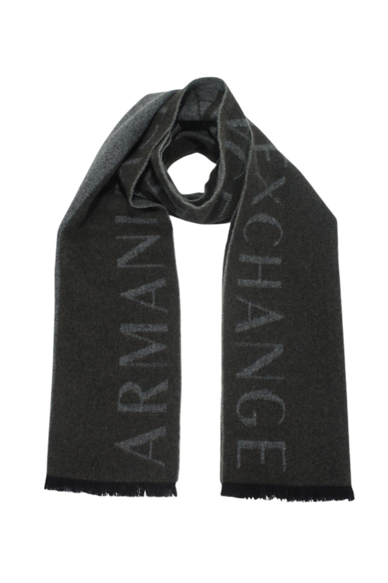 Armani Exchange Scarf Man 9543003f150 Black Olives/green In Green