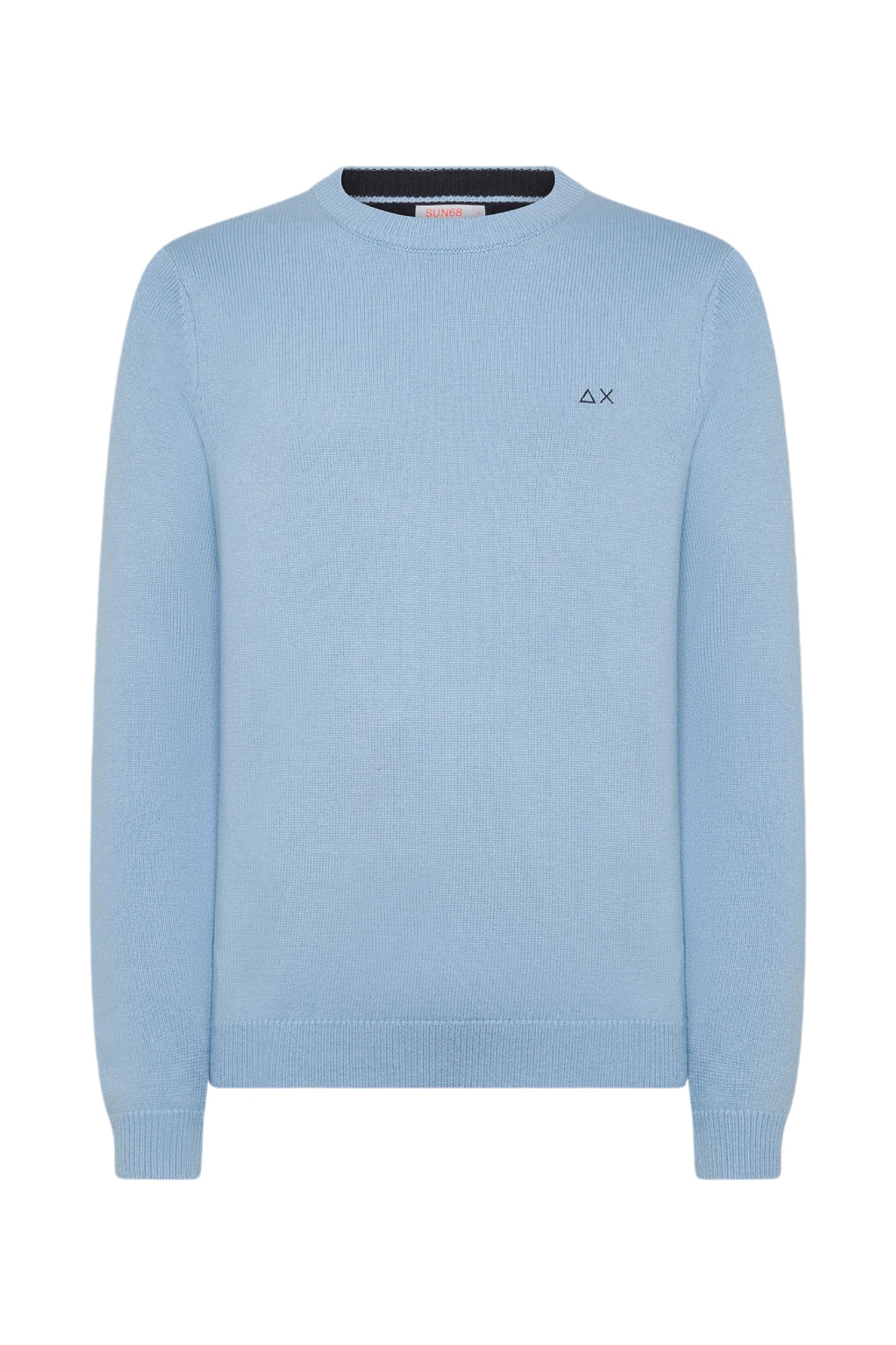 Sun 68 Embroidered Crew-neck Sweater In Blue