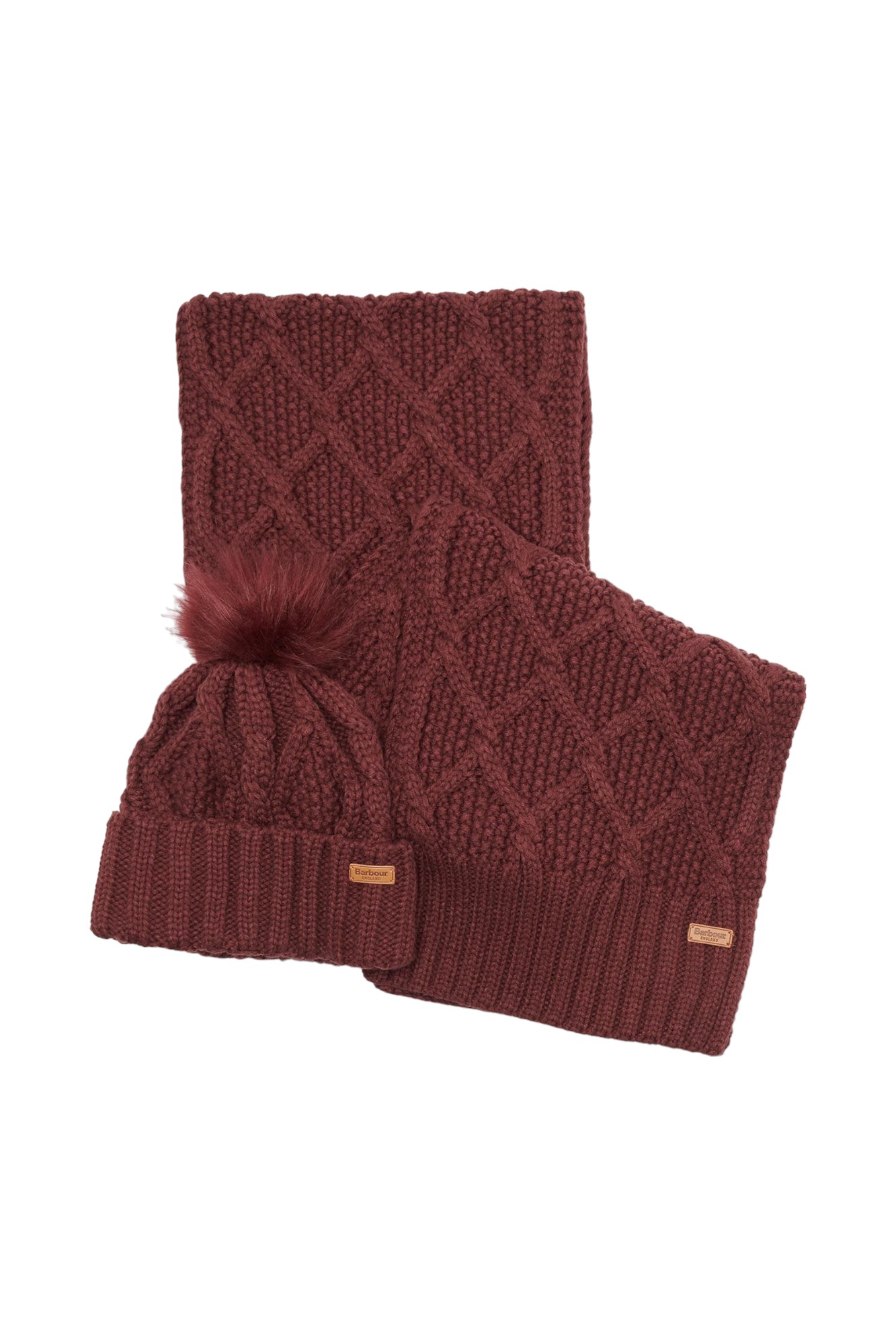 Set Scarf and Hat Barbour 2MLGS0075 Cabernet