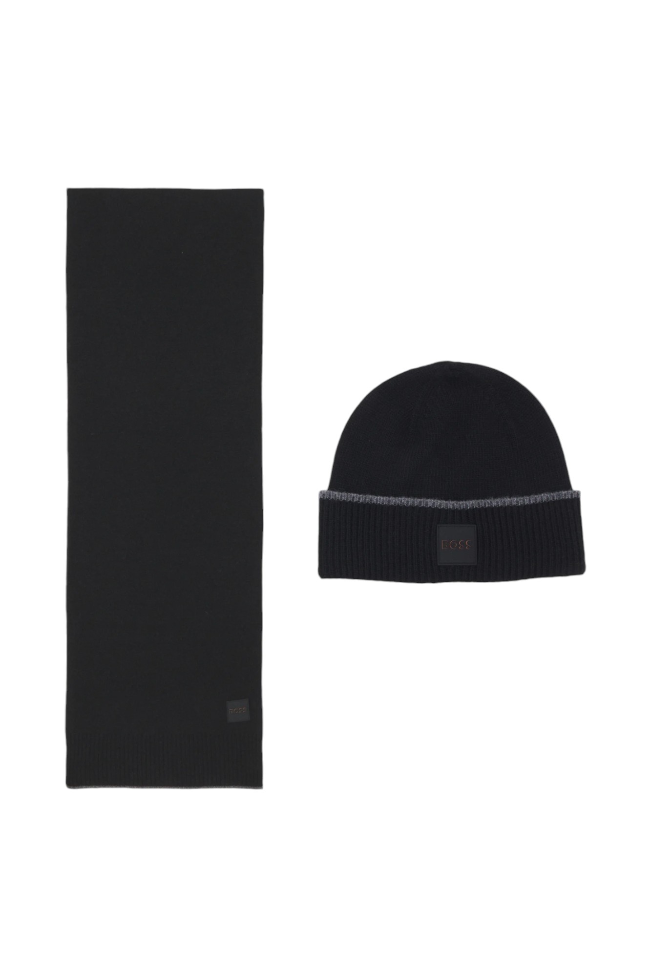 Hugo Boss Men's Scarf And Hat Set Boss 50522451 Black In Black