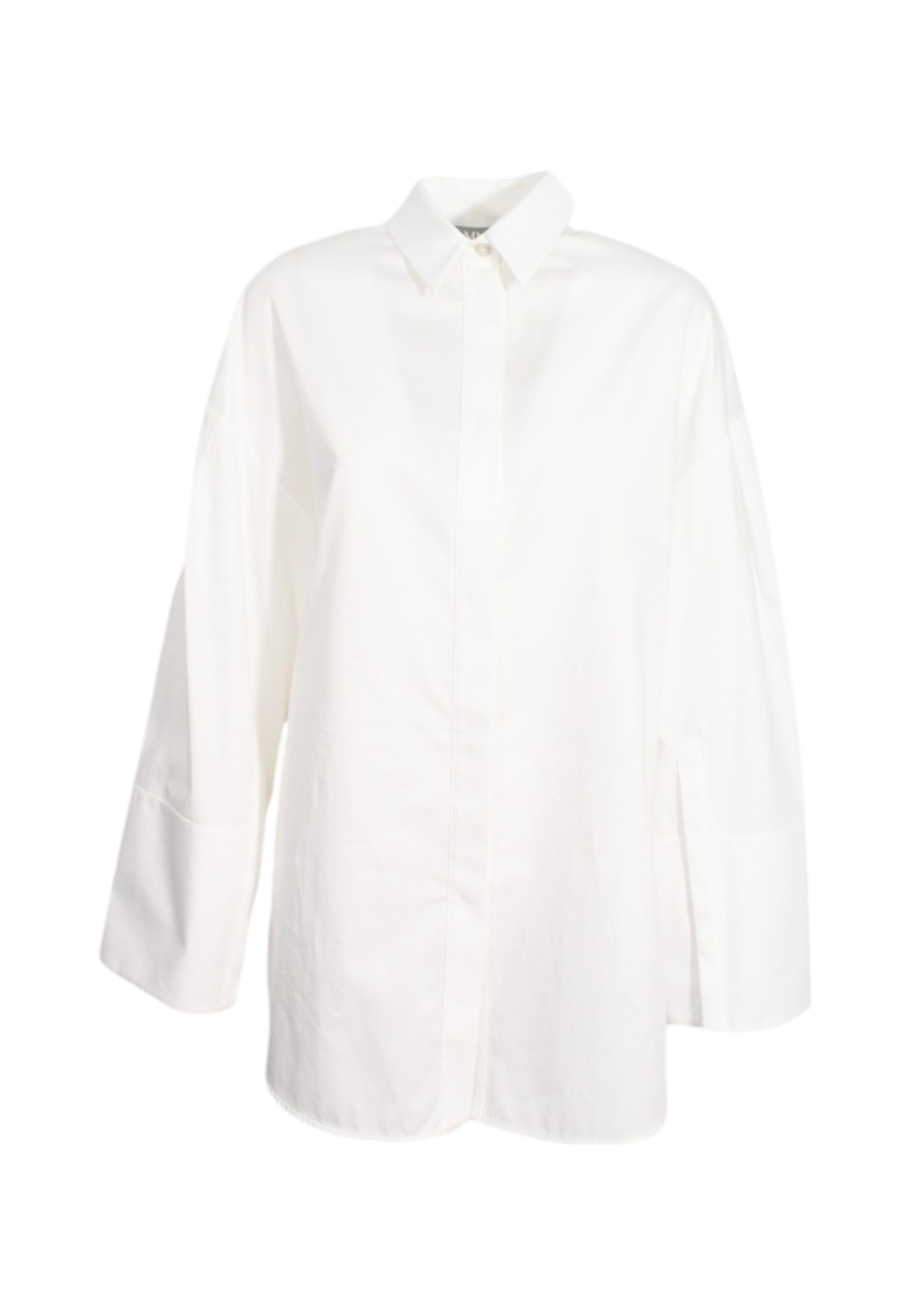 Max Mara Cotton Asymmetric Shirt In White