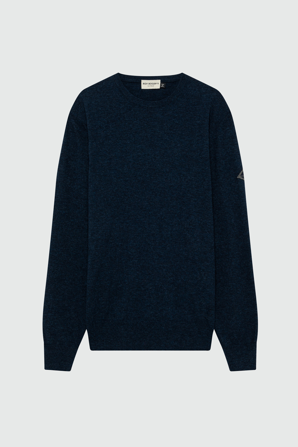 Roy Rogers Solid Color Wool Blend Sweater In Blue
