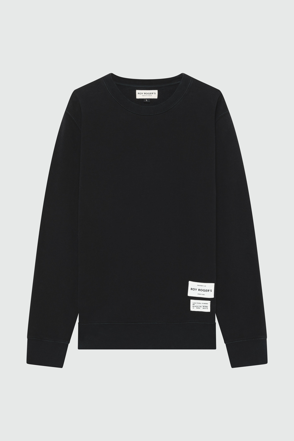 Roy Rogers Crewneck Sweatshirt Man Roy Roger's Contract Number Rru90005cn68xxxx-c0020 In Black